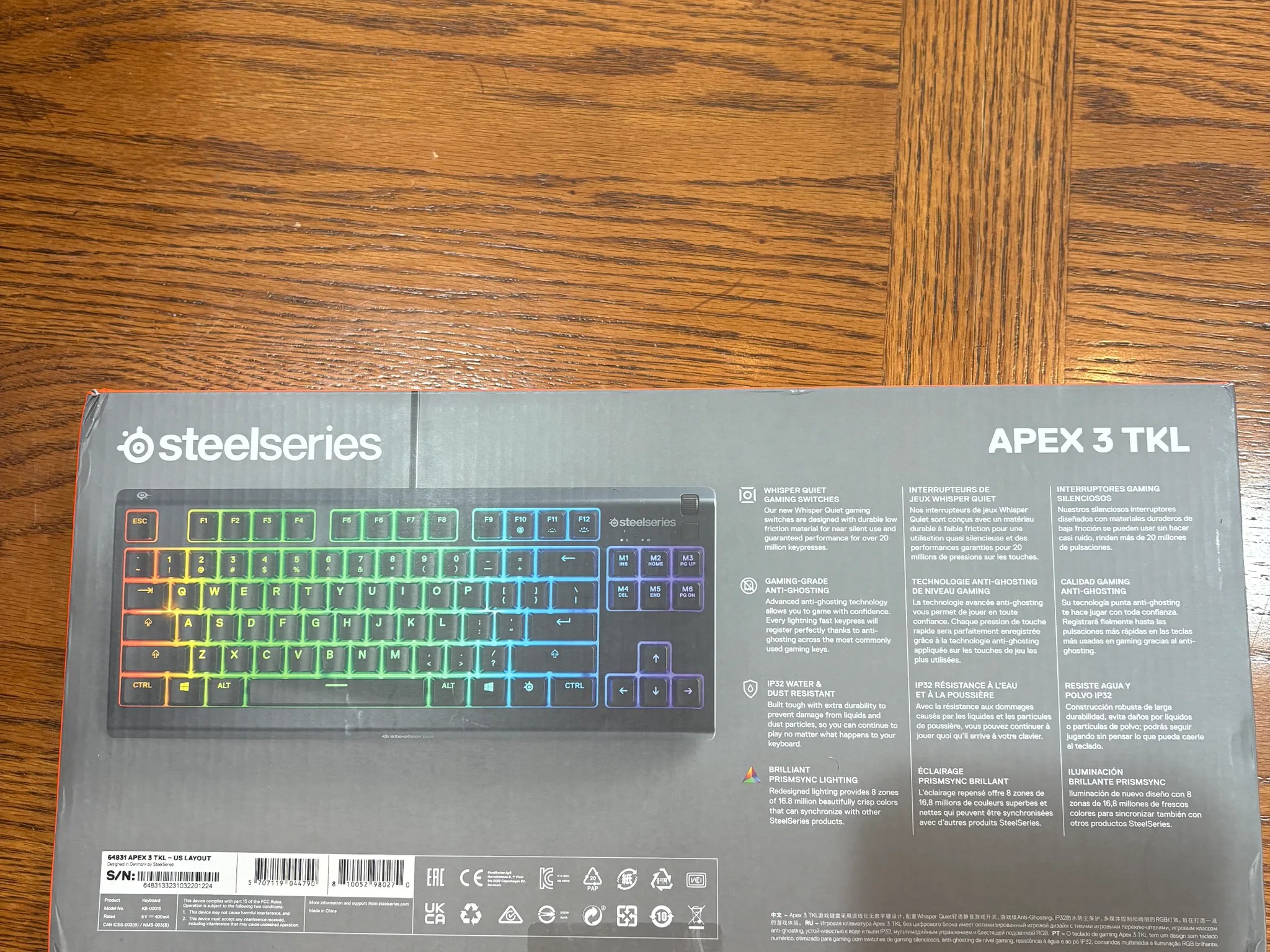 SteelSeries Apex 3 TKL RGB Gaming Keyboard