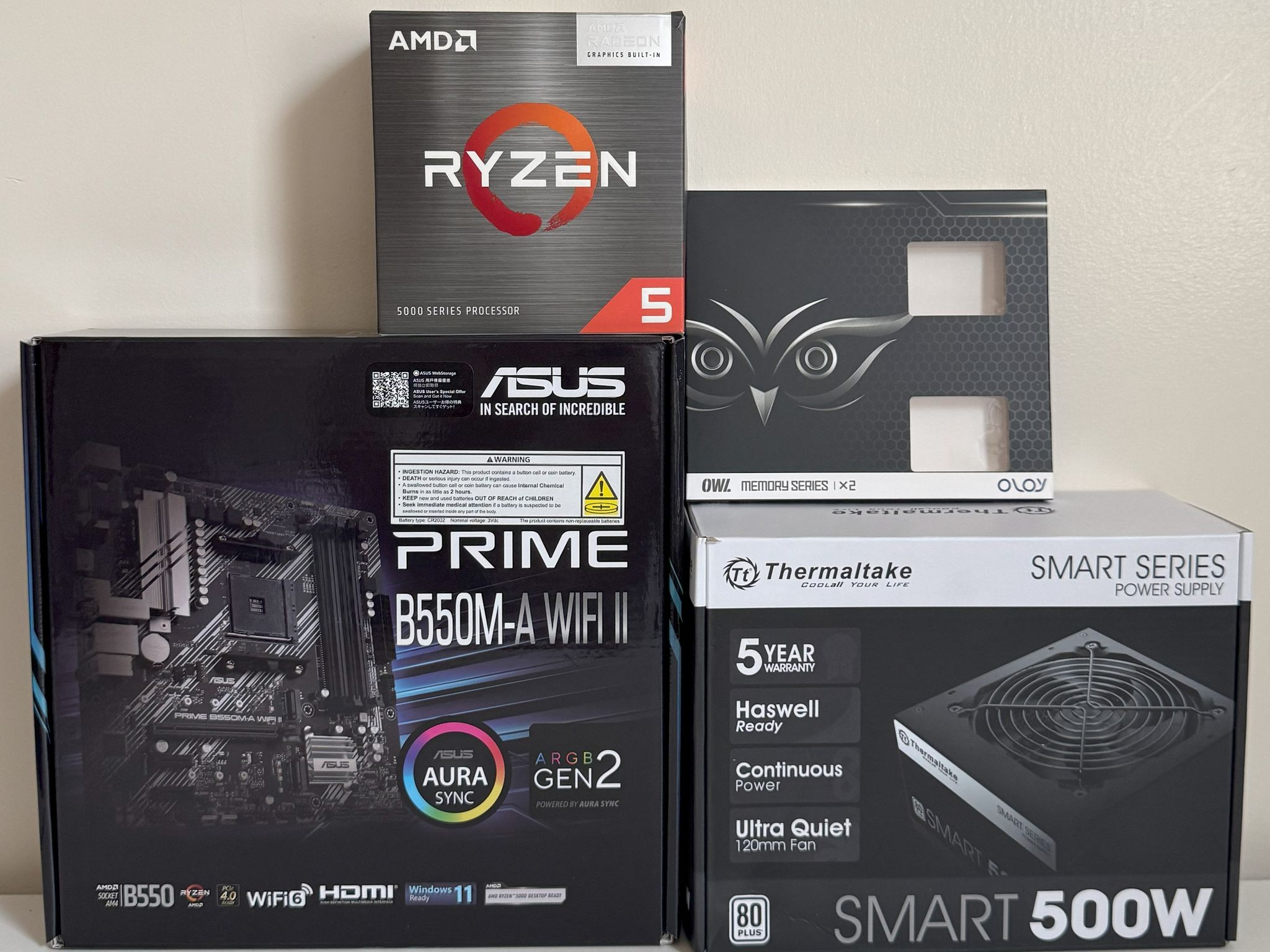 AMD Ryzen 5 5600GT Gaming PC Radeon Vega 7 Graphics ASUS B550M-A B550 Thermaltake Versa H18 Case