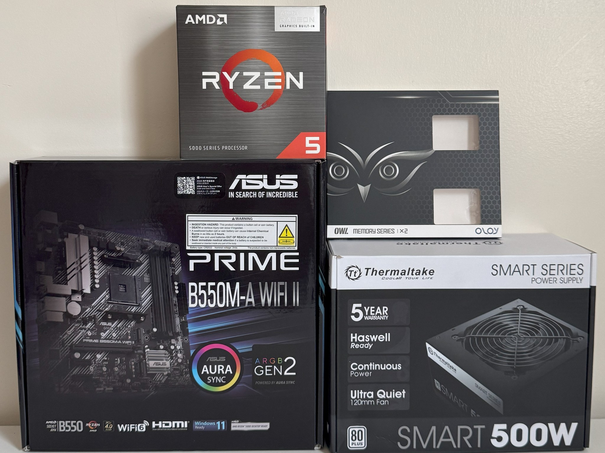 AMD Ryzen 5 5600GT Gaming PC Radeon Vega 7 Graphics ASUS B550M-A B550 Thermaltake Versa H18 Case