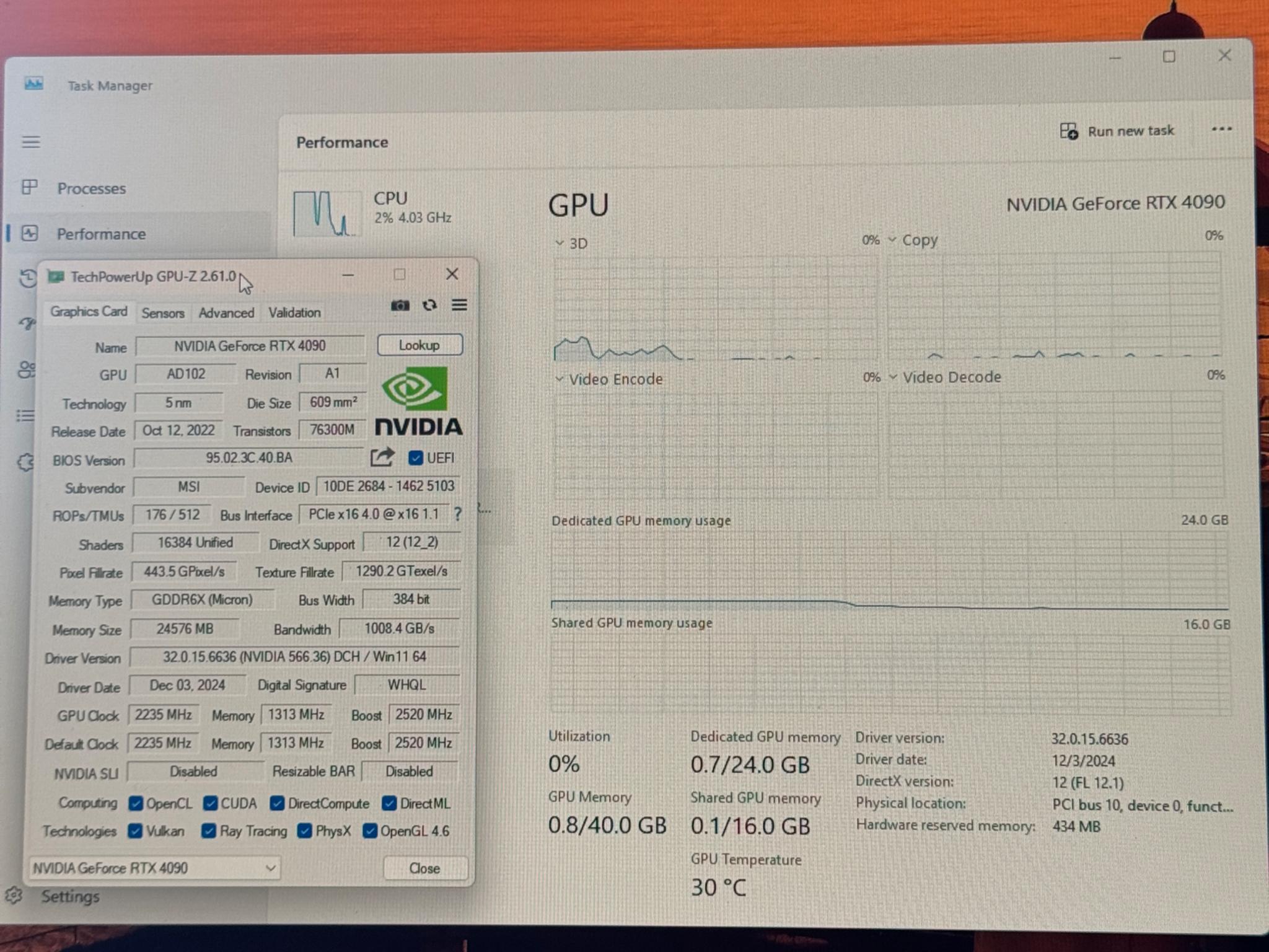 Geforce RTX 4090 msi Gaming Trio 24gb GDDR6X