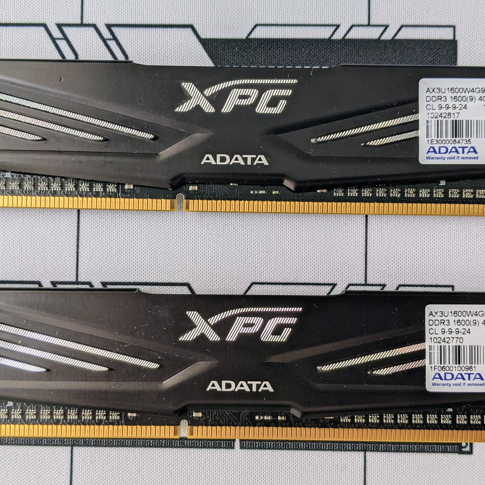 ADATA XPG 2x4gb DDR3 1600mhz CL9-9-9-24 @ 1.5v