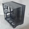 Black PC Case with Tempered Glass w/ 5 Fans