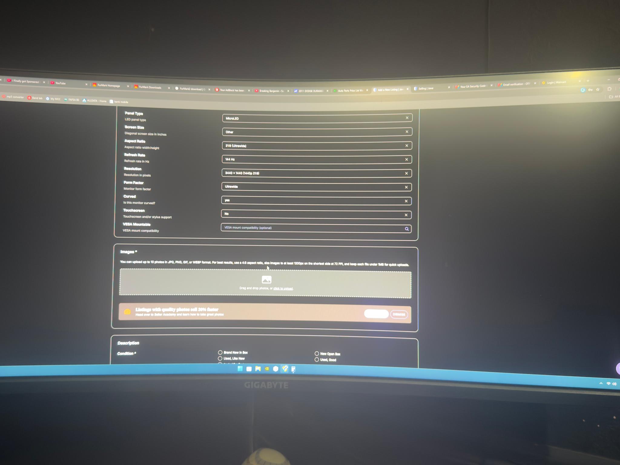 Gigabyte 1400p Ultrawide Gaming Monitor