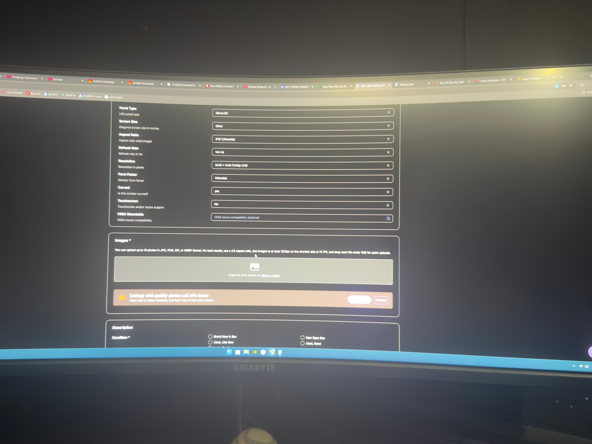 Gigabyte 1400p Ultrawide Gaming Monitor