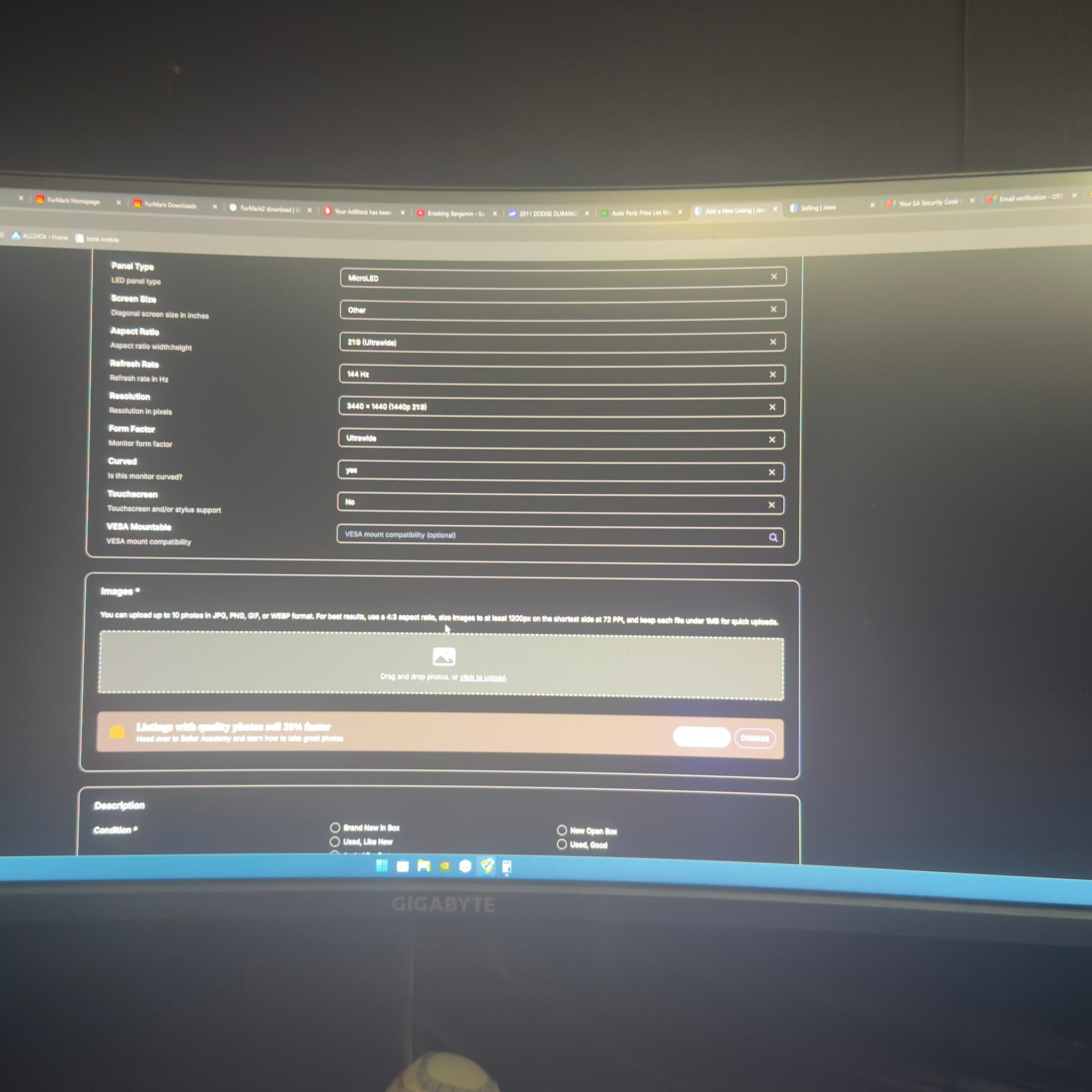 Gigabyte 1400p Ultrawide Gaming Monitor