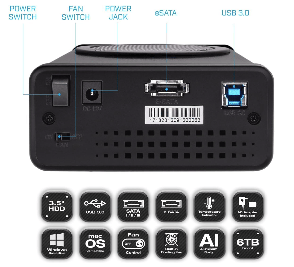 NEW Rosewill Armer – USB 3.0 & eSATA Aluminum External 3.5" Hard Drive Enclosure