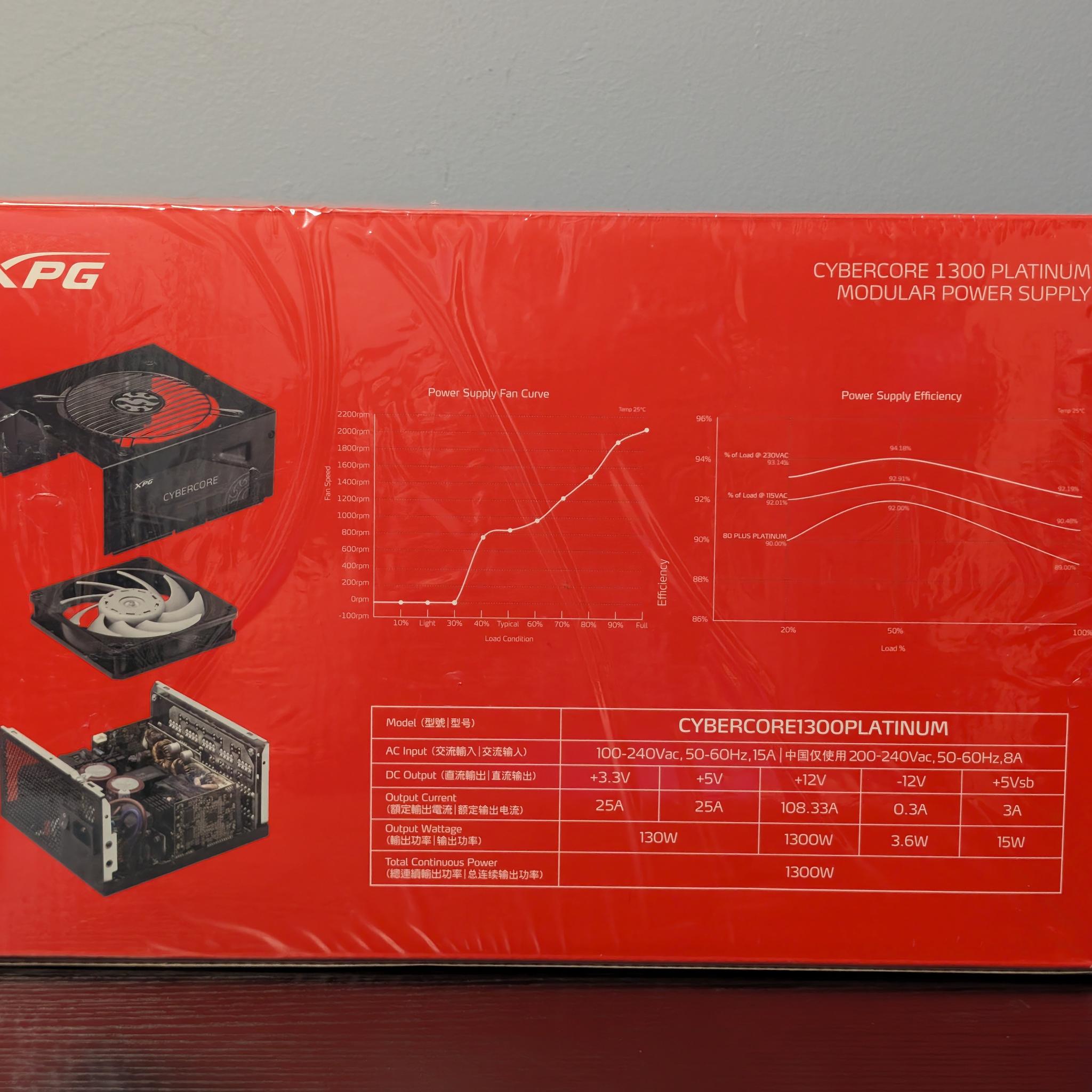 ADATA XPG CYBERCORE 1300W 80+ Platinum ATX Modular Power Supply