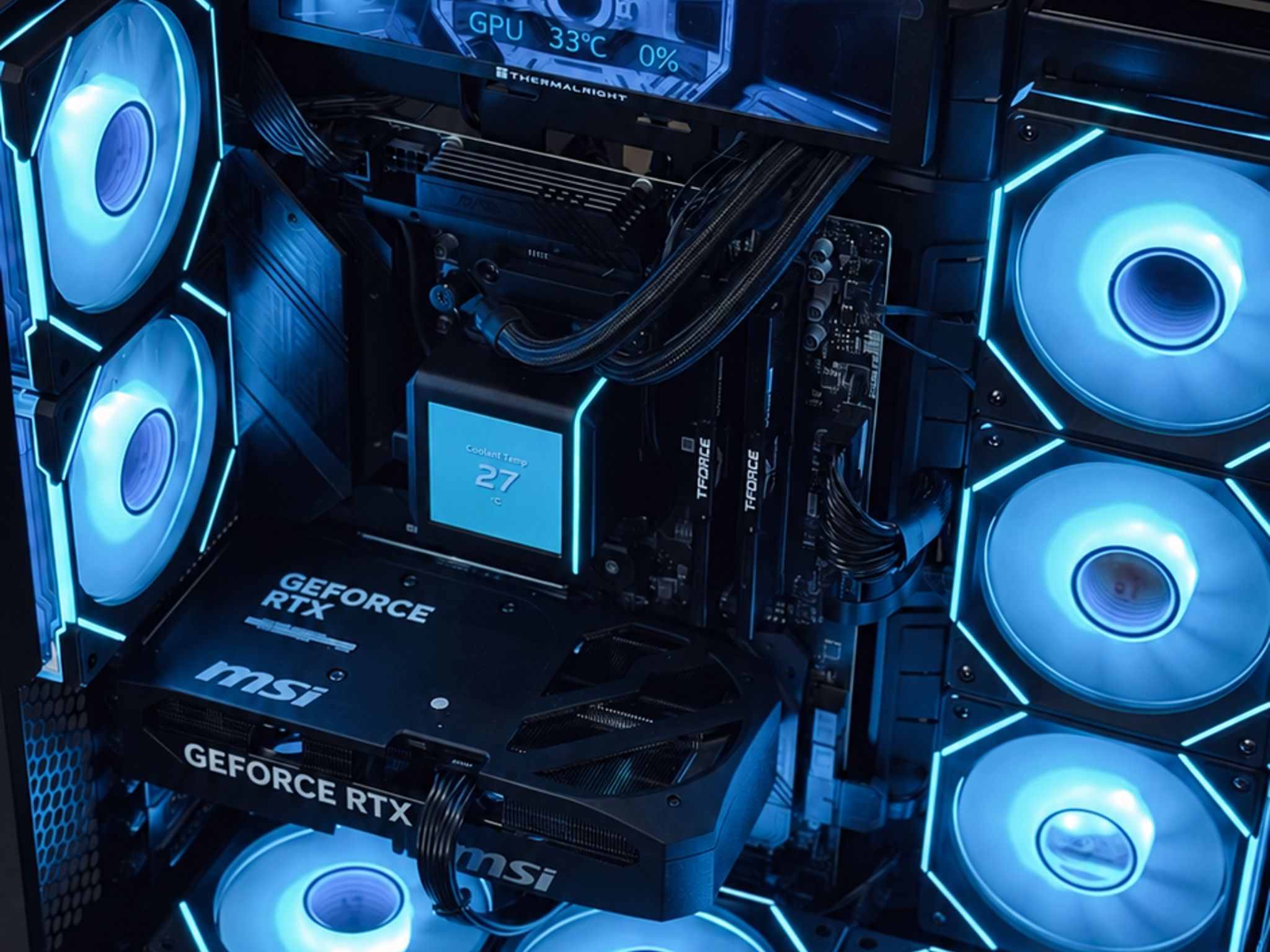 ⭐️ Ryzen 7 9800X3D + RTX 5070 ⭐️ Dual LCD • Liquid-Cooled Gaming PC • 32GB / 2TB