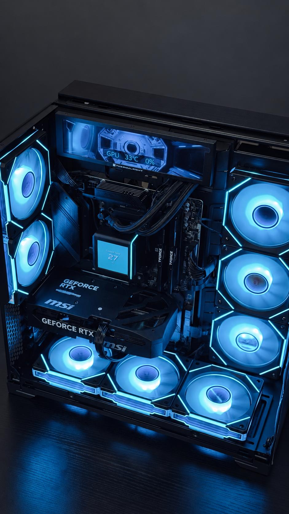 ⭐️ Ryzen 7 9800X3D + RTX 5070 ⭐️ Dual LCD • Liquid-Cooled Gaming PC • 32GB / 2TB