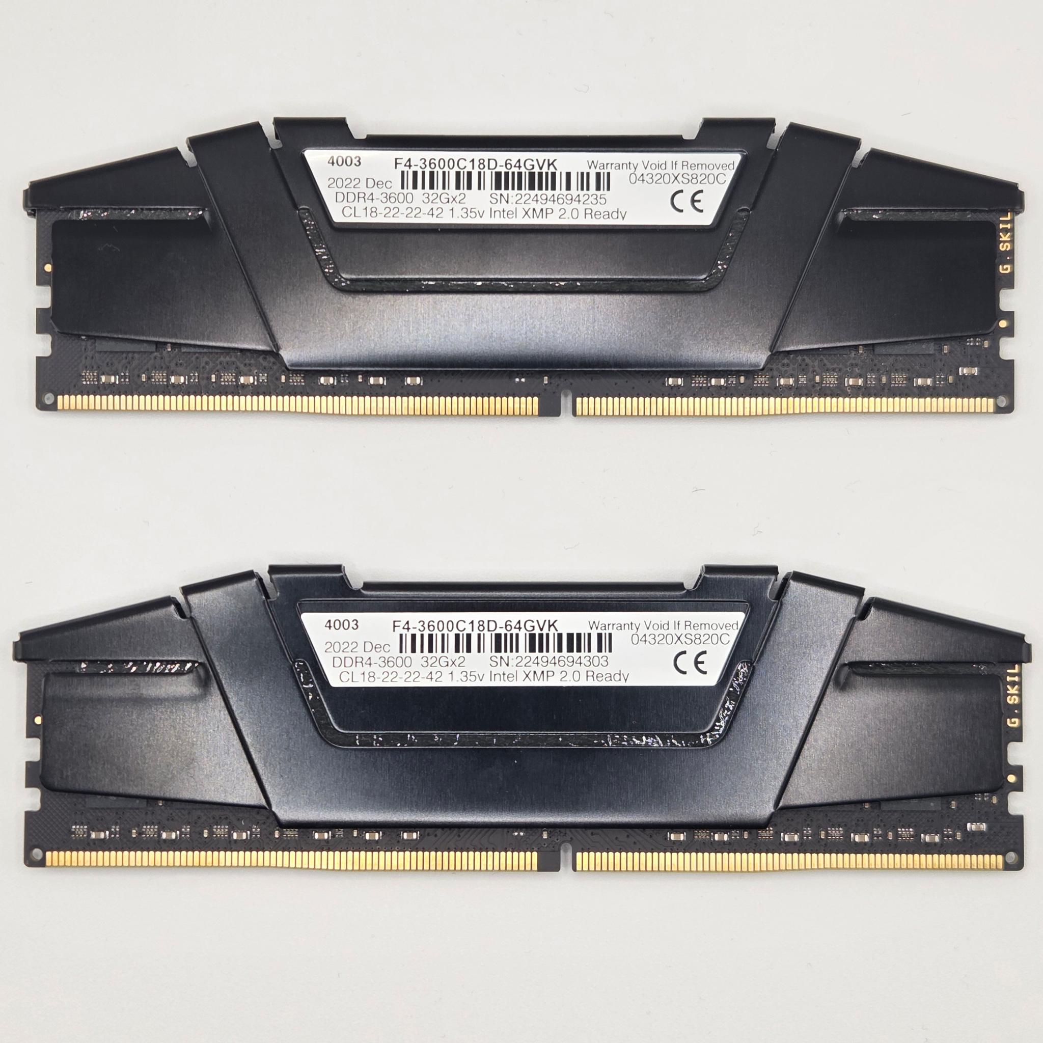 G.Skill RipjawsV CL18 DDR4-3600 64gb (32GBx2)