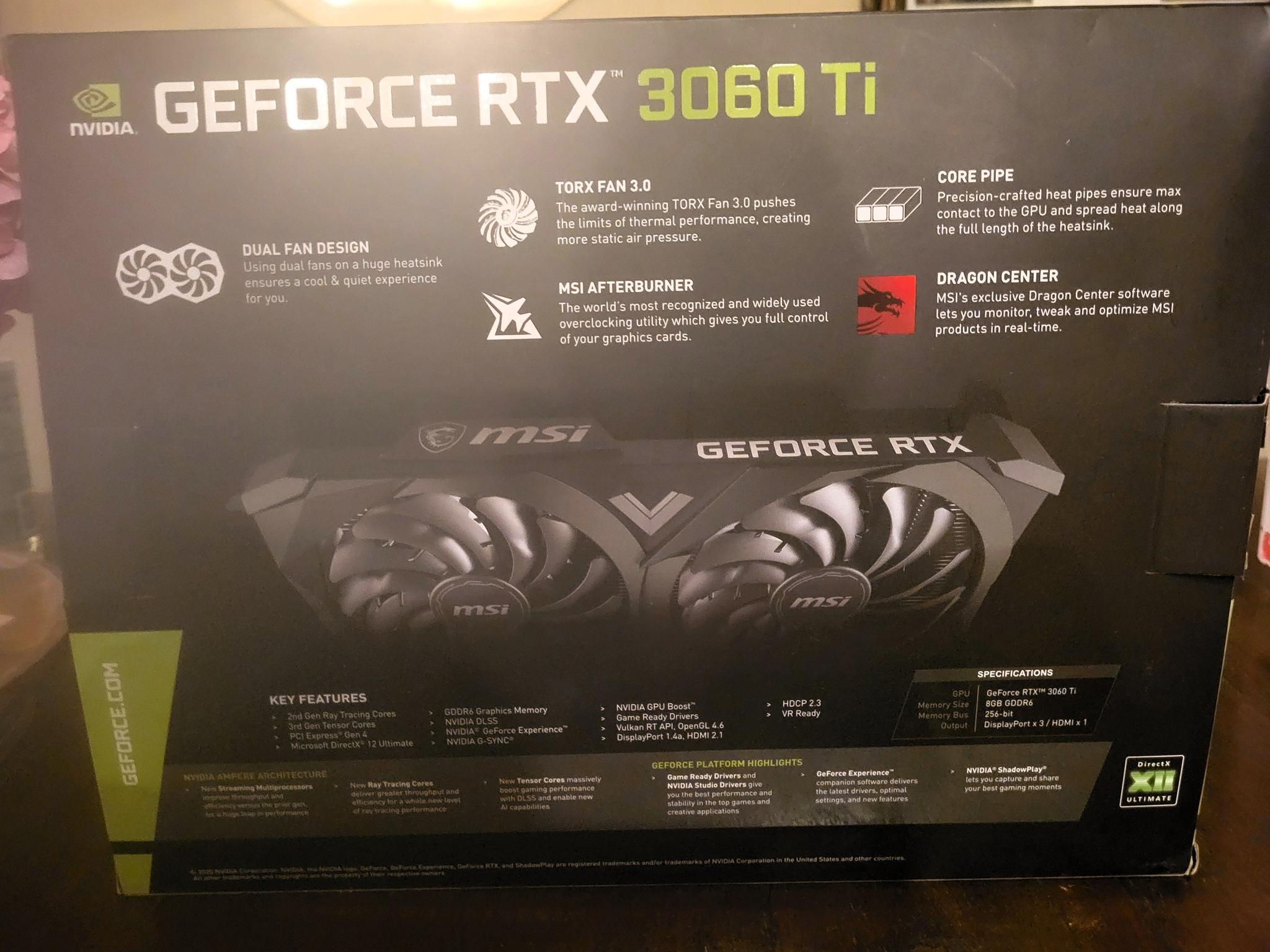 Used - MSI GeForce RTX 3060 Ti Ventus 2X OC Edition