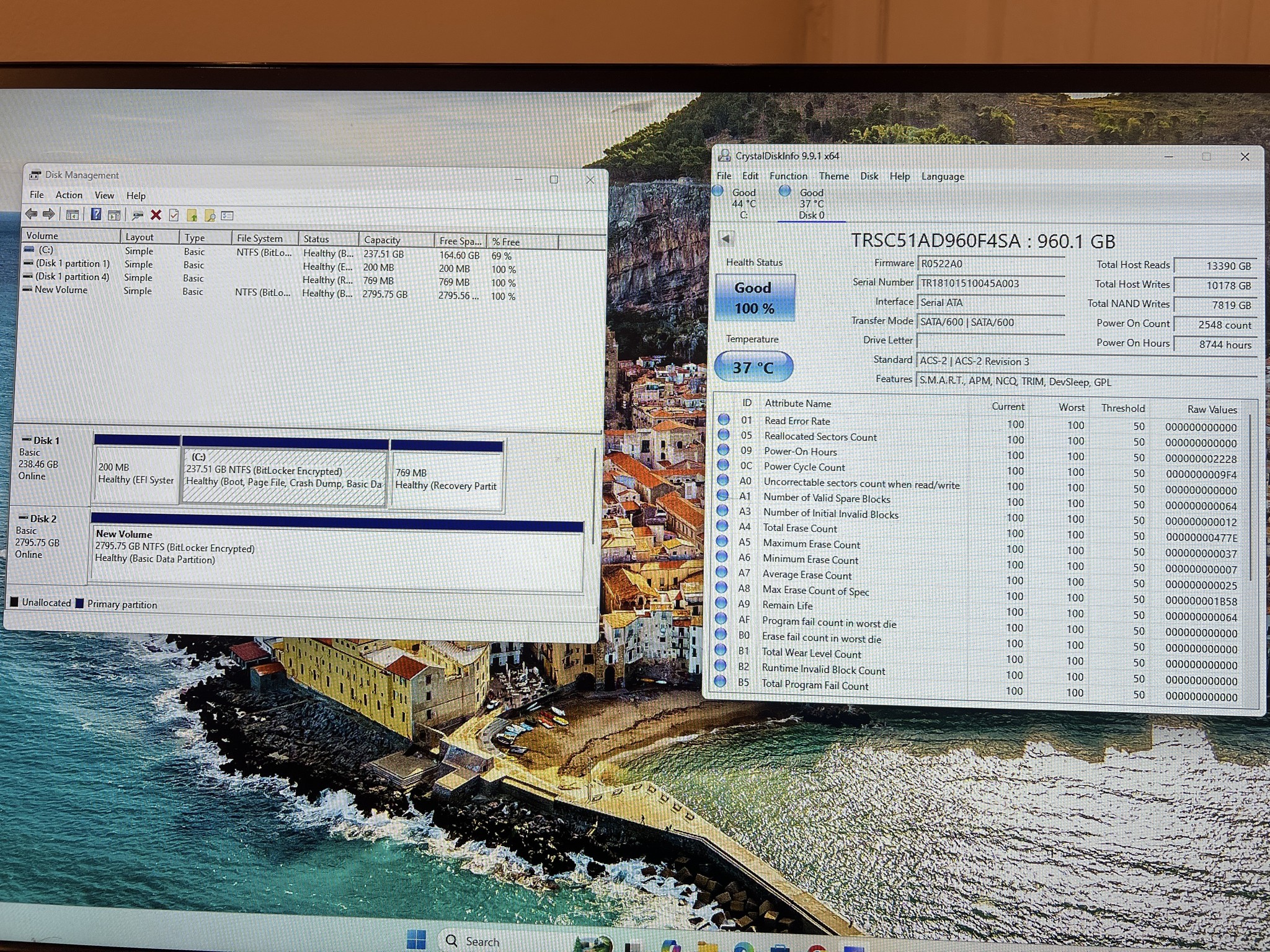 960GB TriCor 2.5" SATA SSD 100% Health