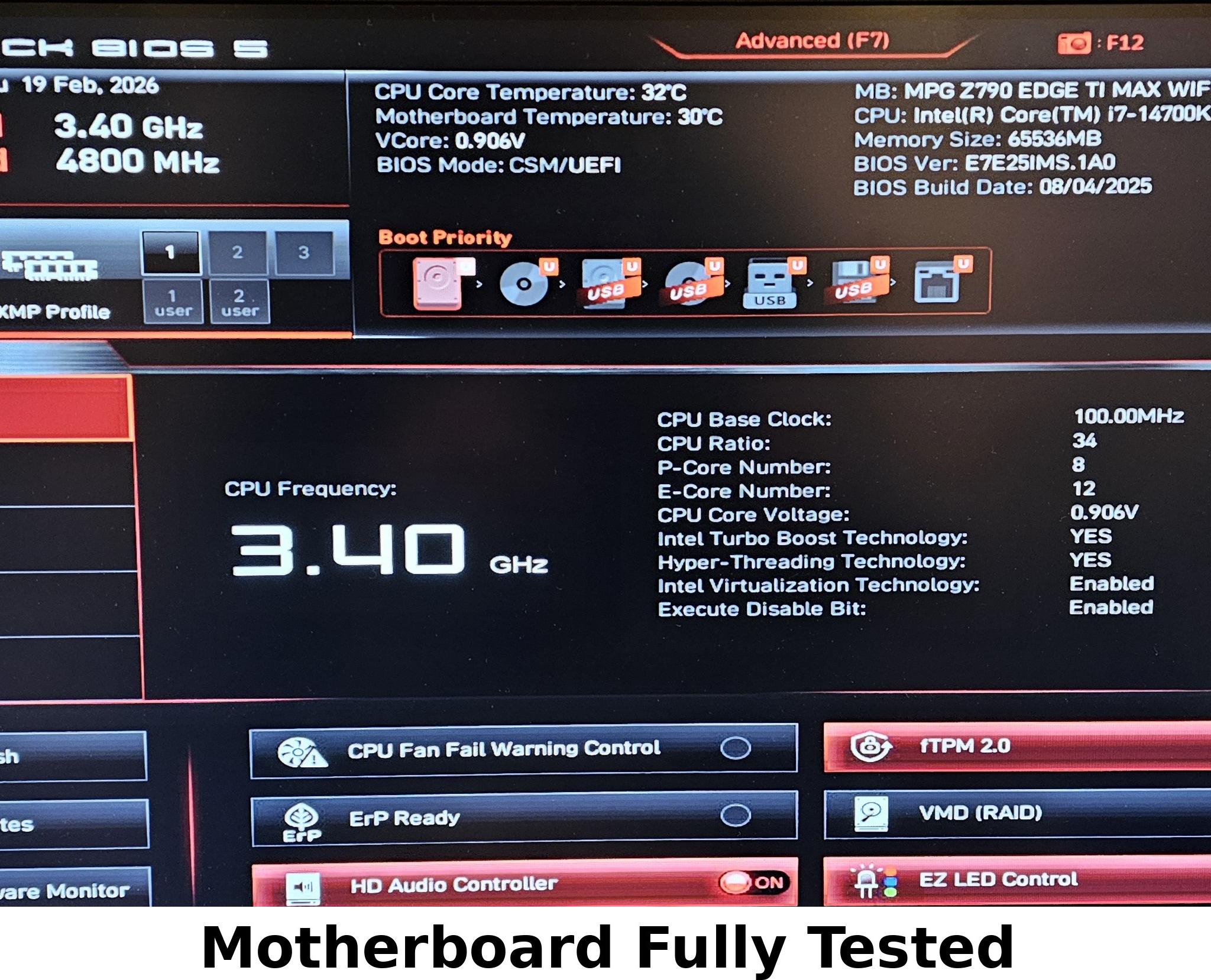 MSI MPG Z790 EDGE WIFI ATX Motherboard - Like New