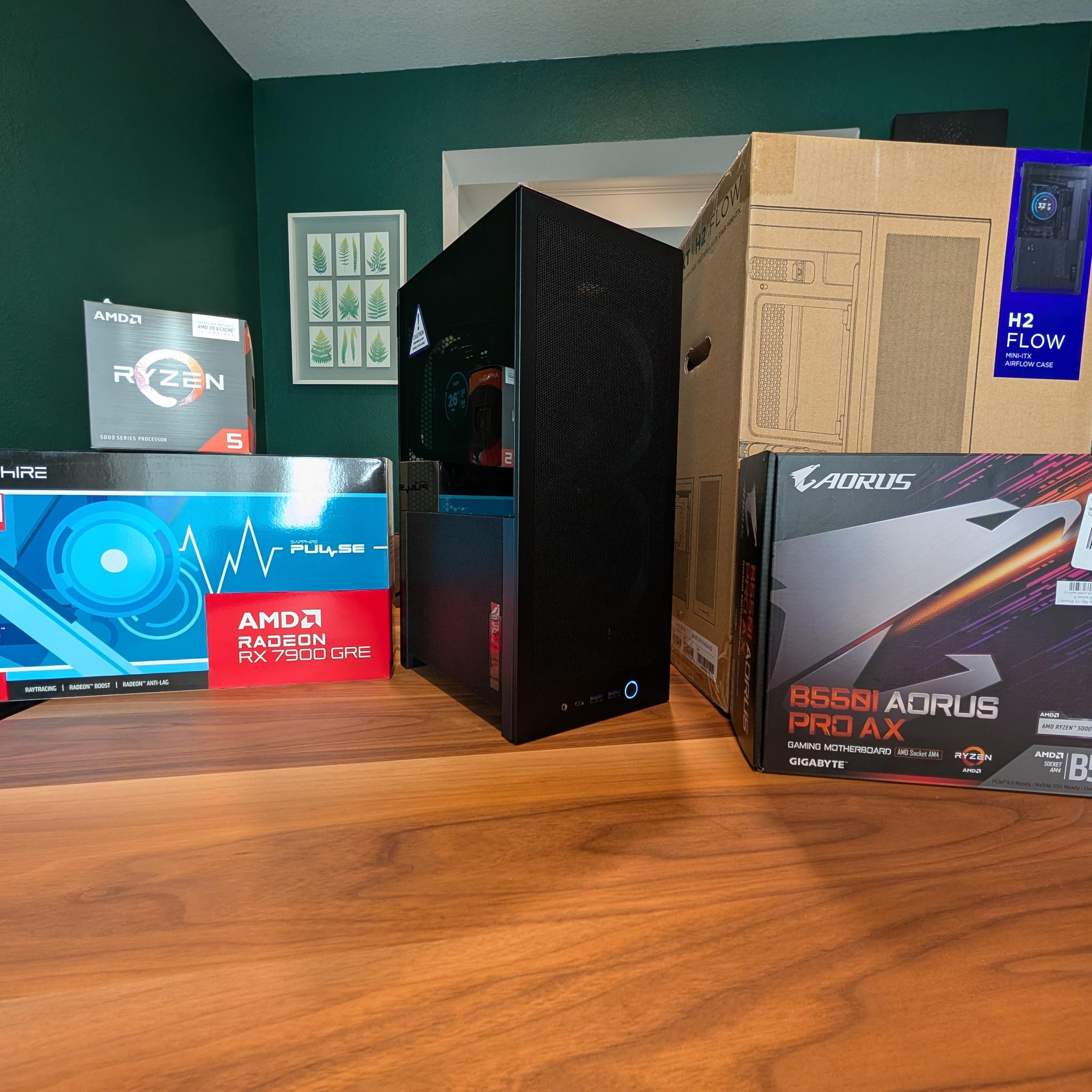 AMD Mini Itx RGB Gaming PC - 5600X3D | 7900 GRE 16GB | 32GB RAM | 2TB SSD | Liquid Cooler