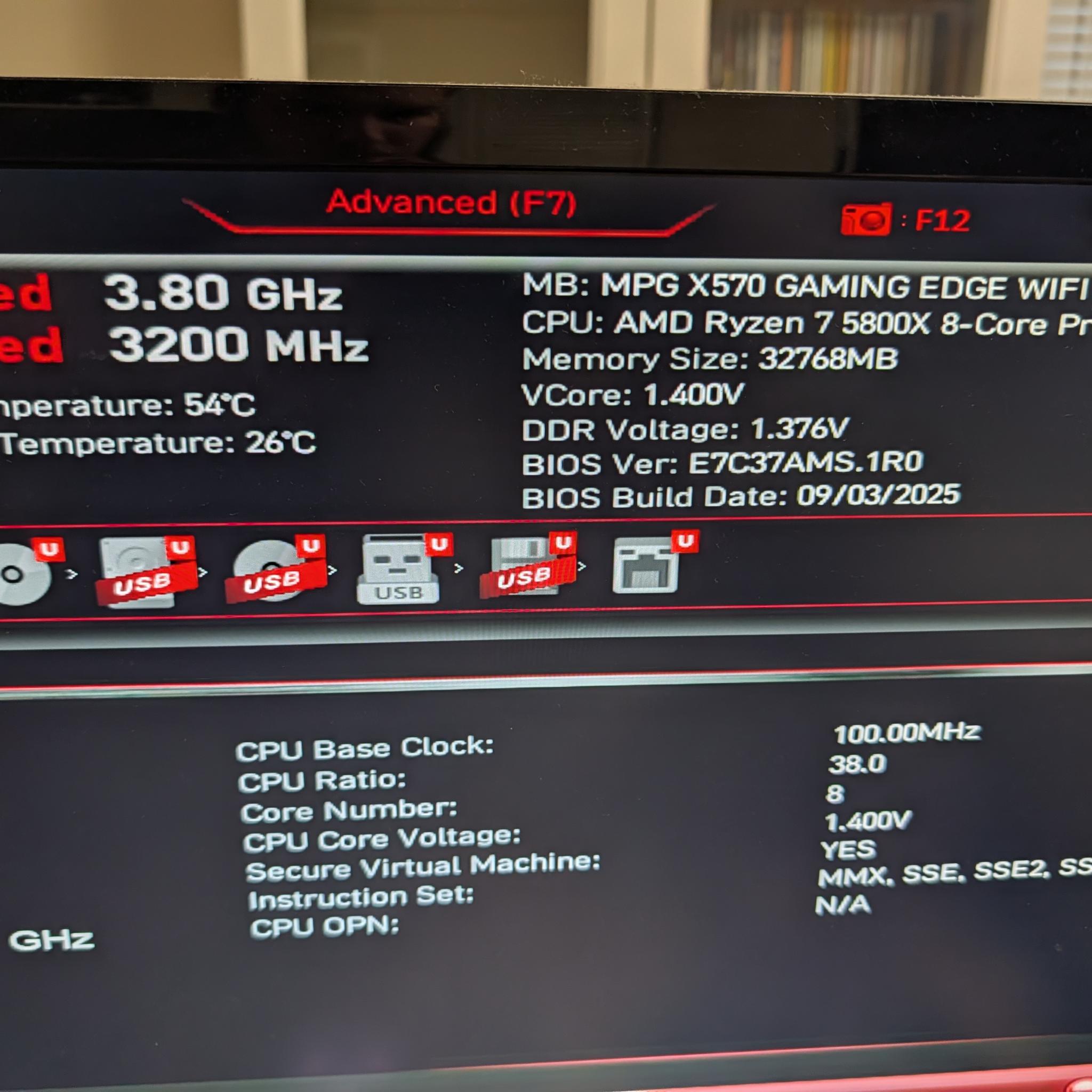 Ryzen 7 5800x + MSI X570 + 32GB DDR4