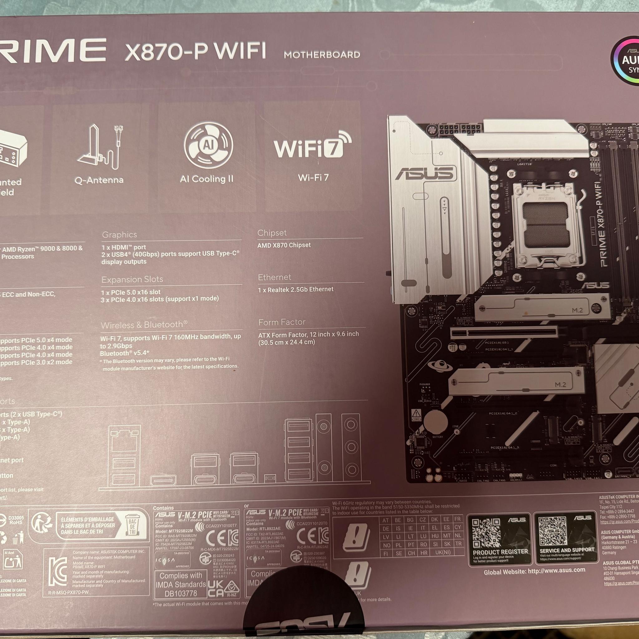 BRAND NEW ASUS X870-P Prime WiFi AMD AM5 ATX Motherboard