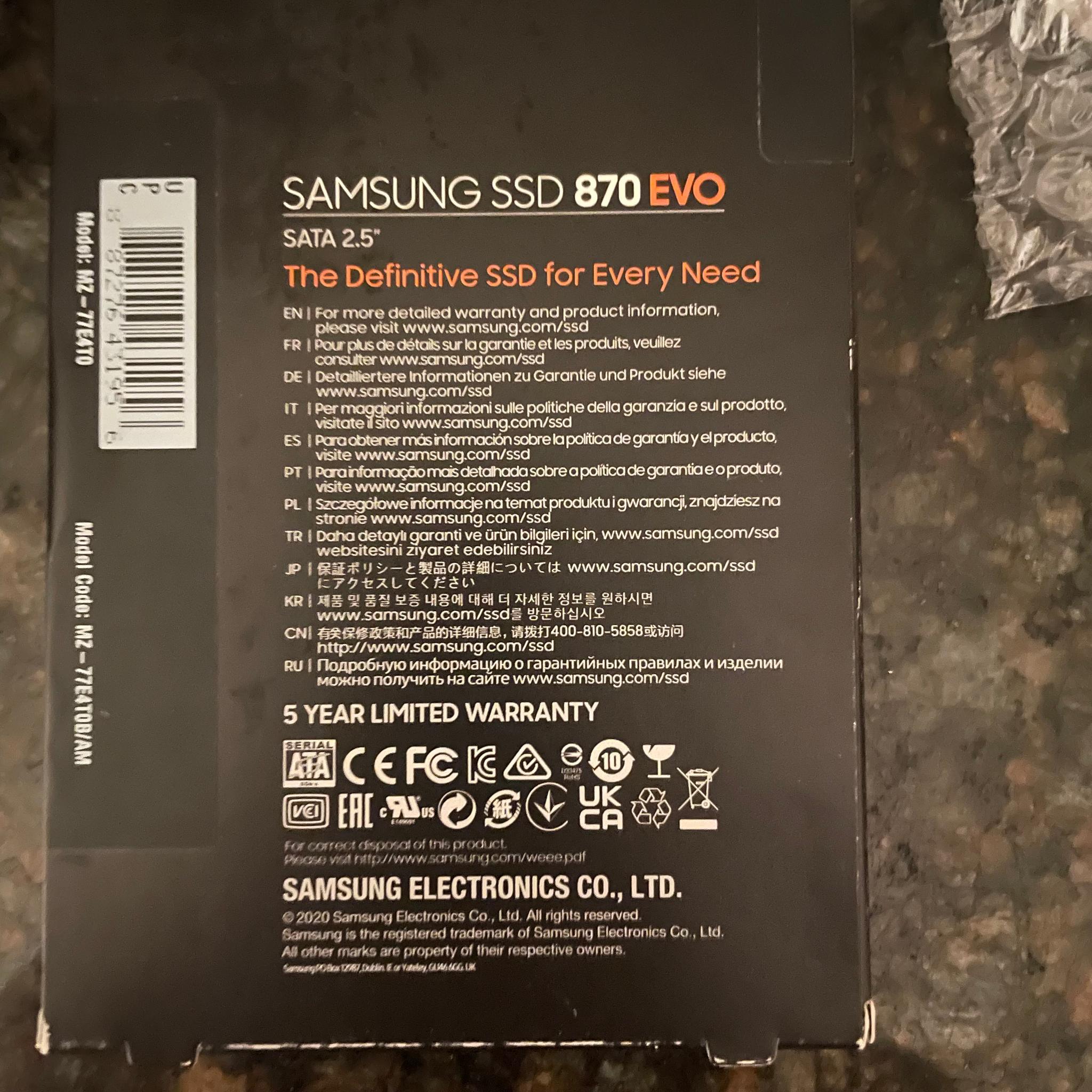 For sale: Brand new!Never Opened! Samsung 870 EVO 4TB SATA2.5 SSD! 300 below Samsung Price!