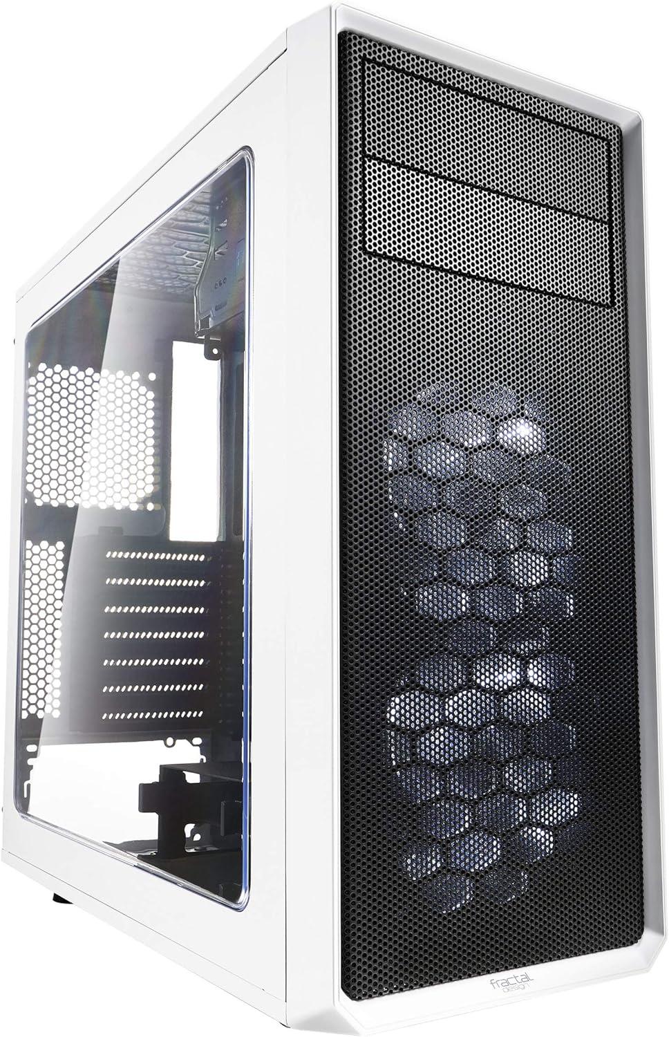 Fractal Design Focus G White ATX Mid Tower Computer Case + Powerspec 650 Watt ATX Power Supply.