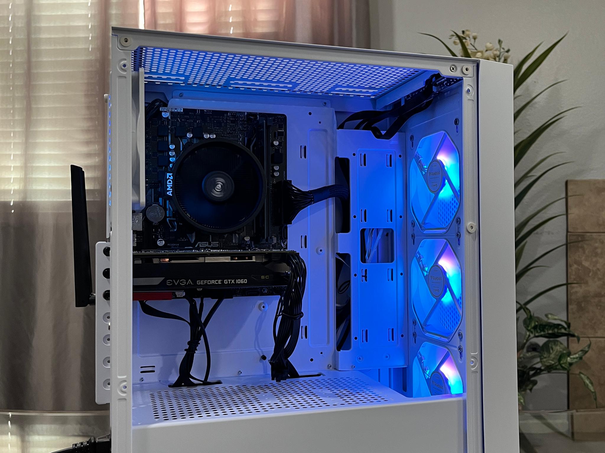 GTX 1060 6GB, Ryzen 5 2600, 8GB RAM | White RGB Gaming Computer/Pc