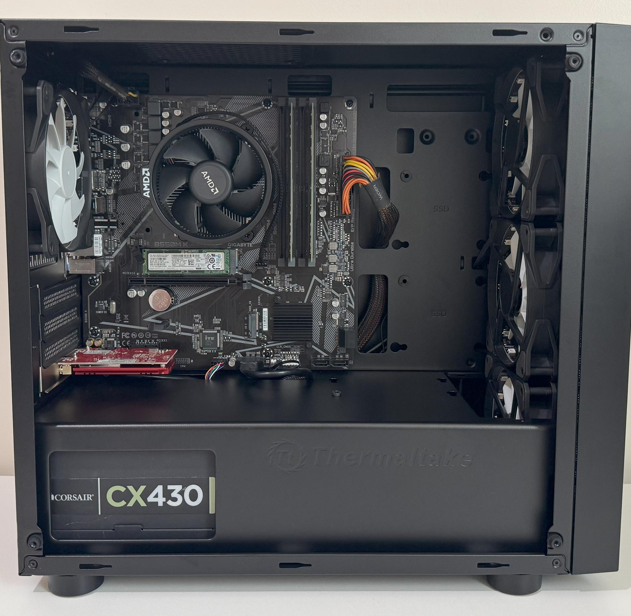 AMD Ryzen 5 5600GT Gaming PC Radeon Vega 7 Graphics GIGABYTE B550M K B550 Thermaltake Versa H18 Case