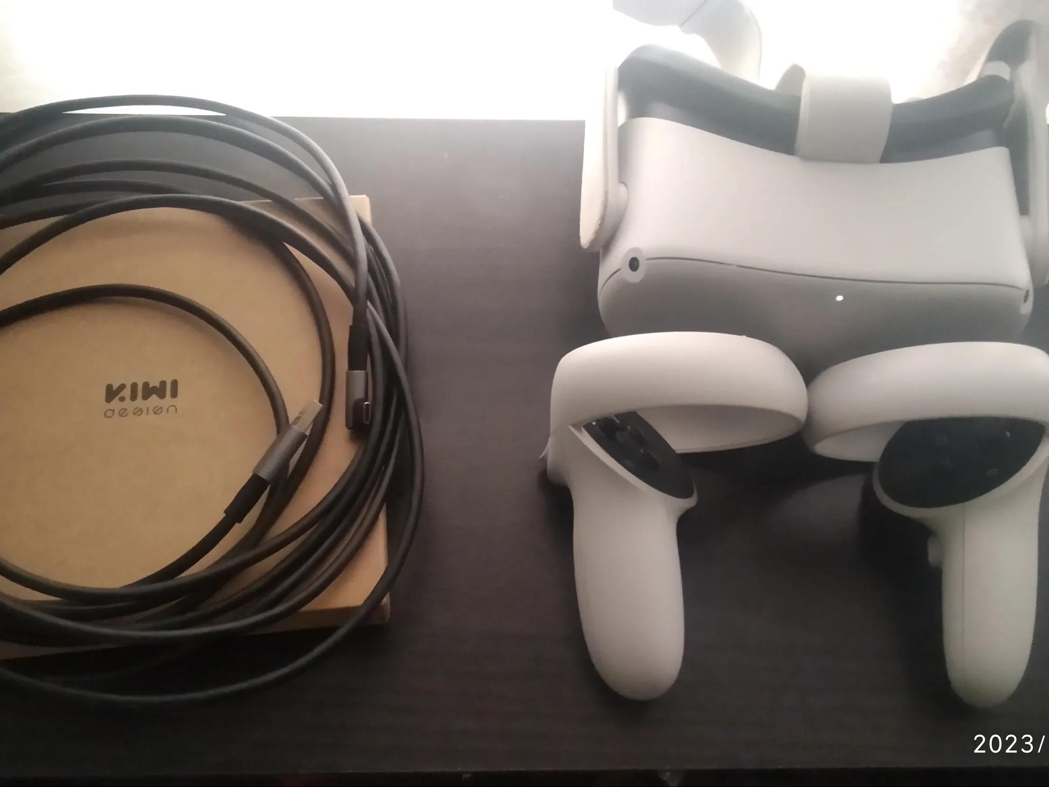 Oculus Meta Quest 2 - 256GB model with two controllers and 16ft Link cable for PCVR