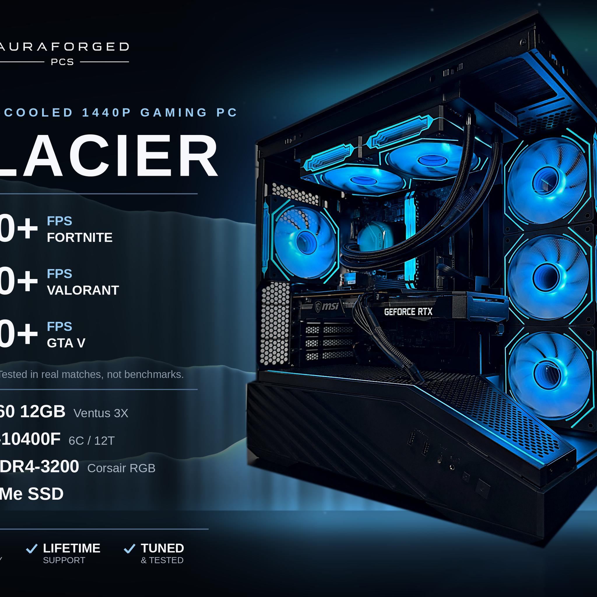 🏔️“GLACIER” | RTX 3060 12GB + i5-10400F | Liquid-Cooled 1440p Gaming PC