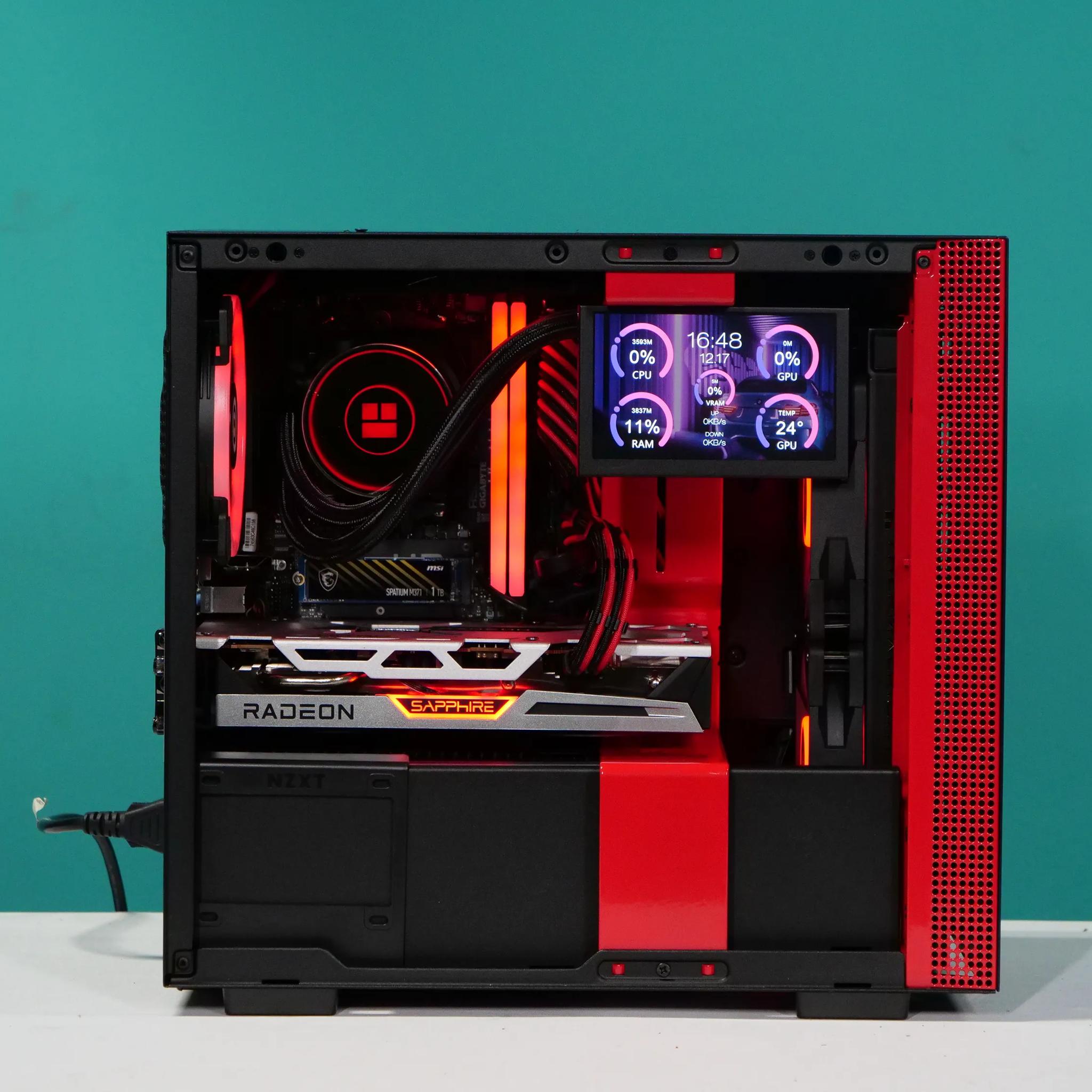 UCW Ready to Play "Seeing Red" ITX Build (Ryzen 5-5600x + RX 6600XT 8gb + 32gb RAM) Free Shipping!