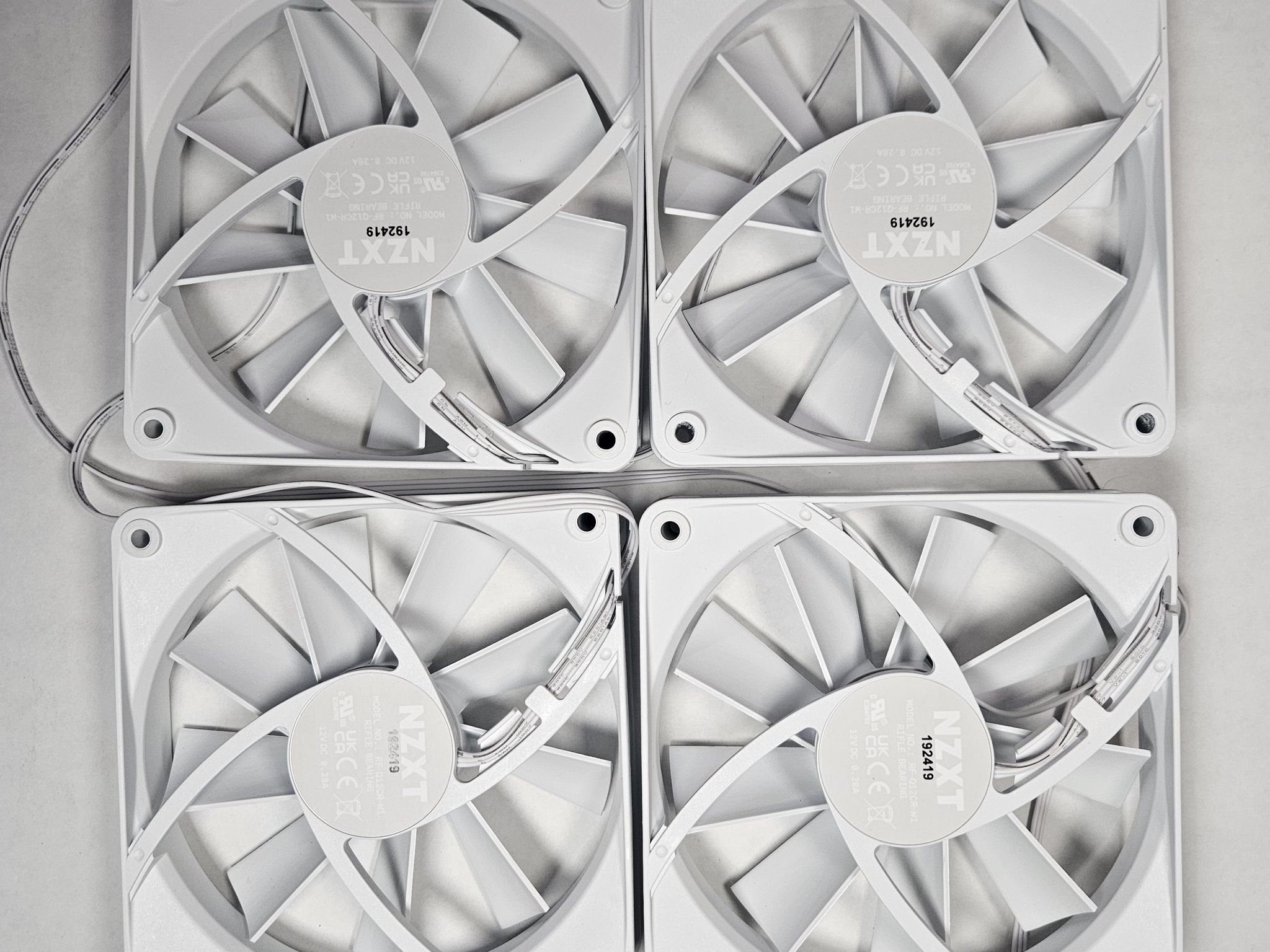 120mm White NZXT Computer Case Fans (Pack of 4)