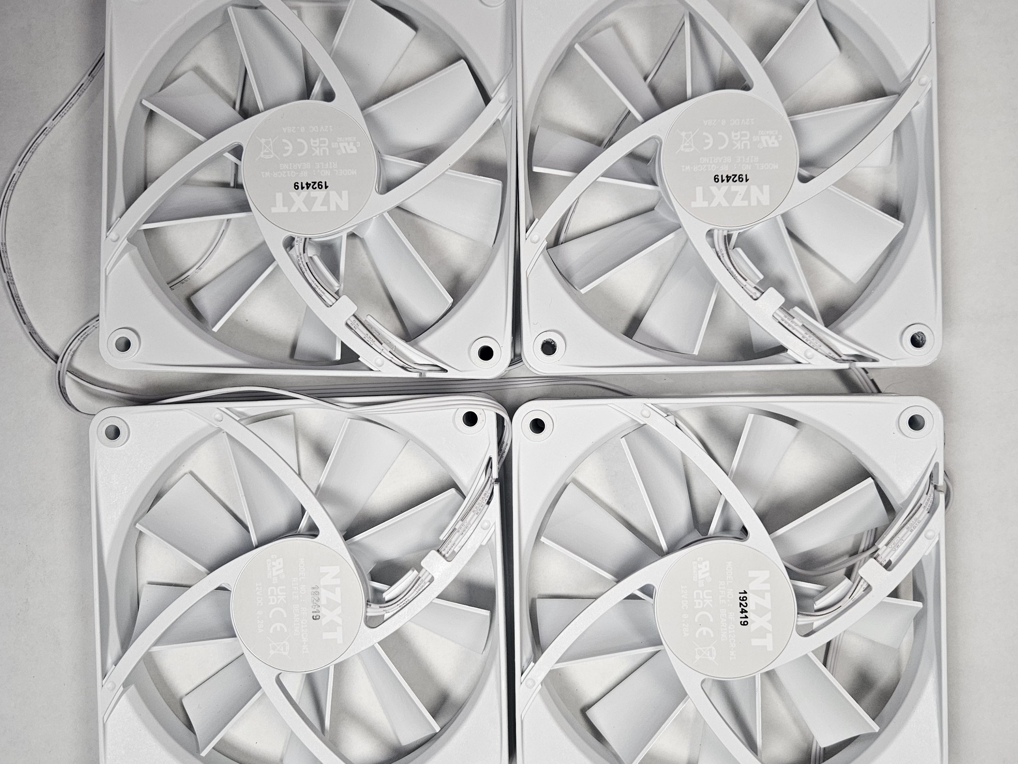 120mm White NZXT Computer Case Fans (Pack of 4)