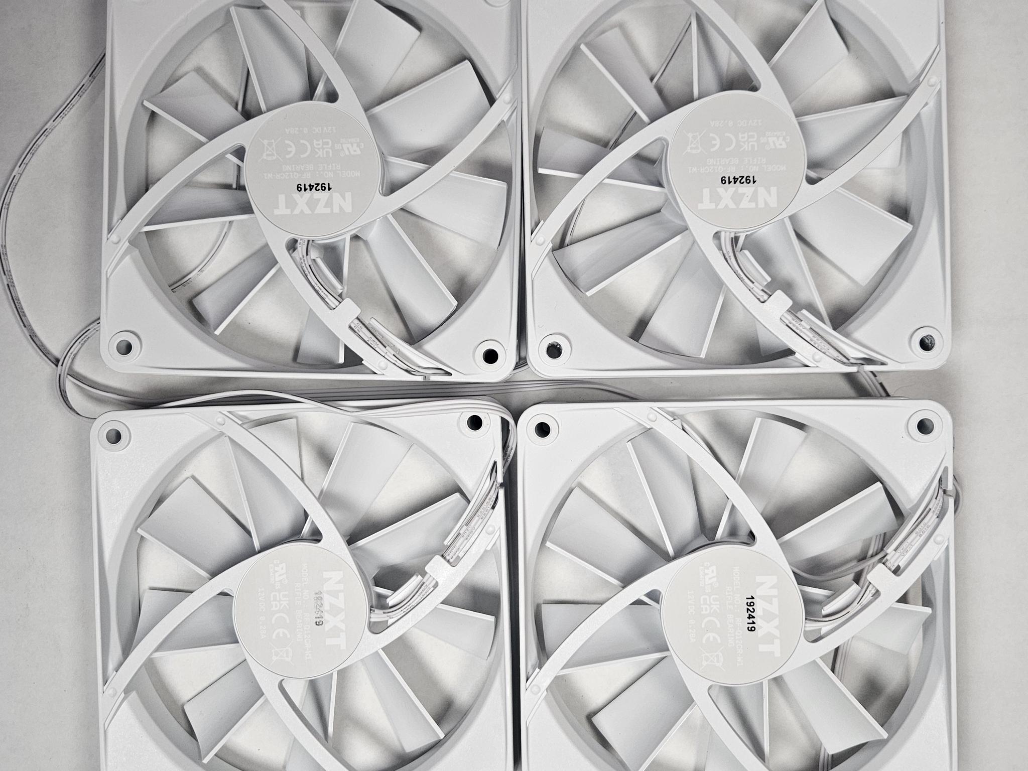 120mm White NZXT Computer Case Fans (Pack of 4)