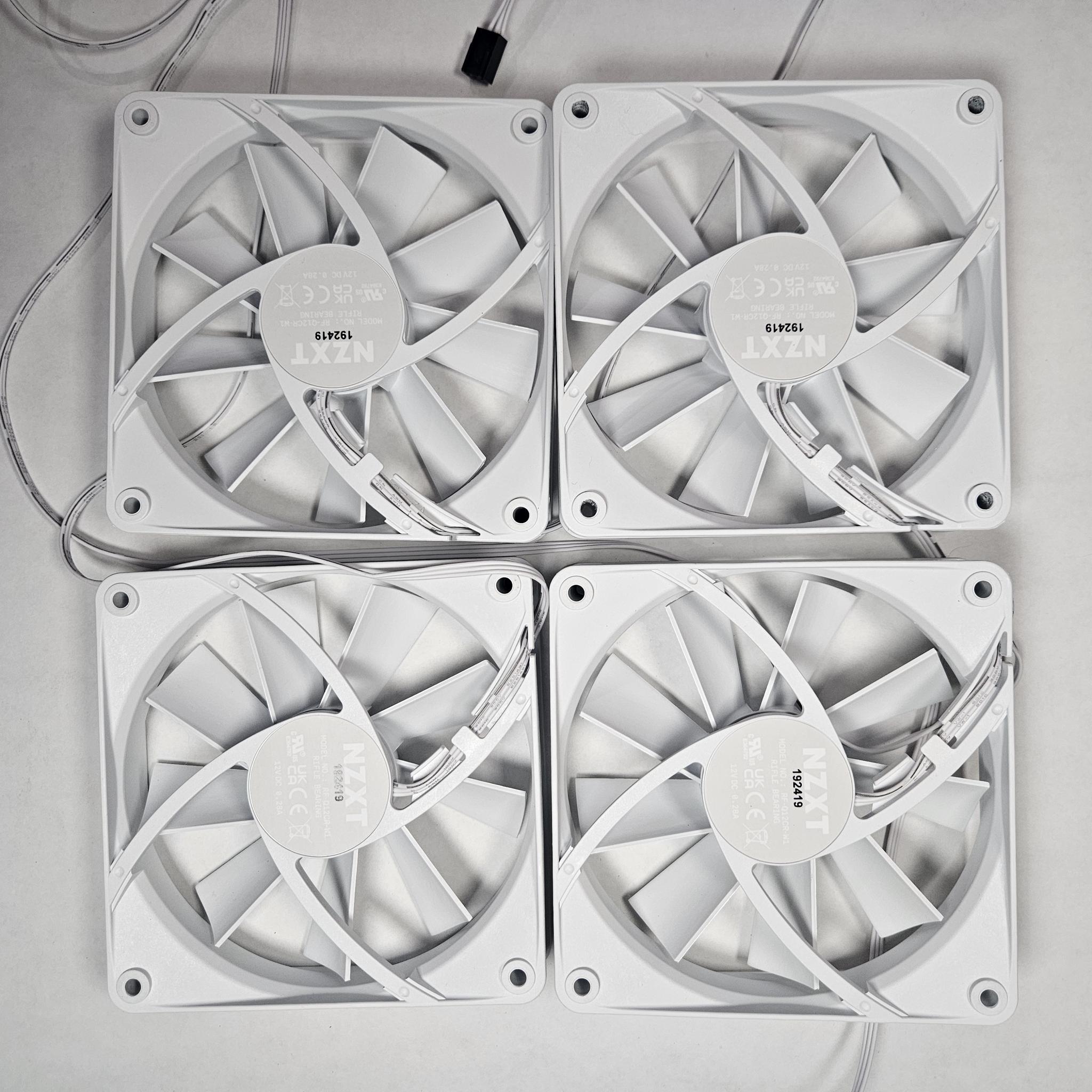 120mm White NZXT Computer Case Fans (Pack of 4)