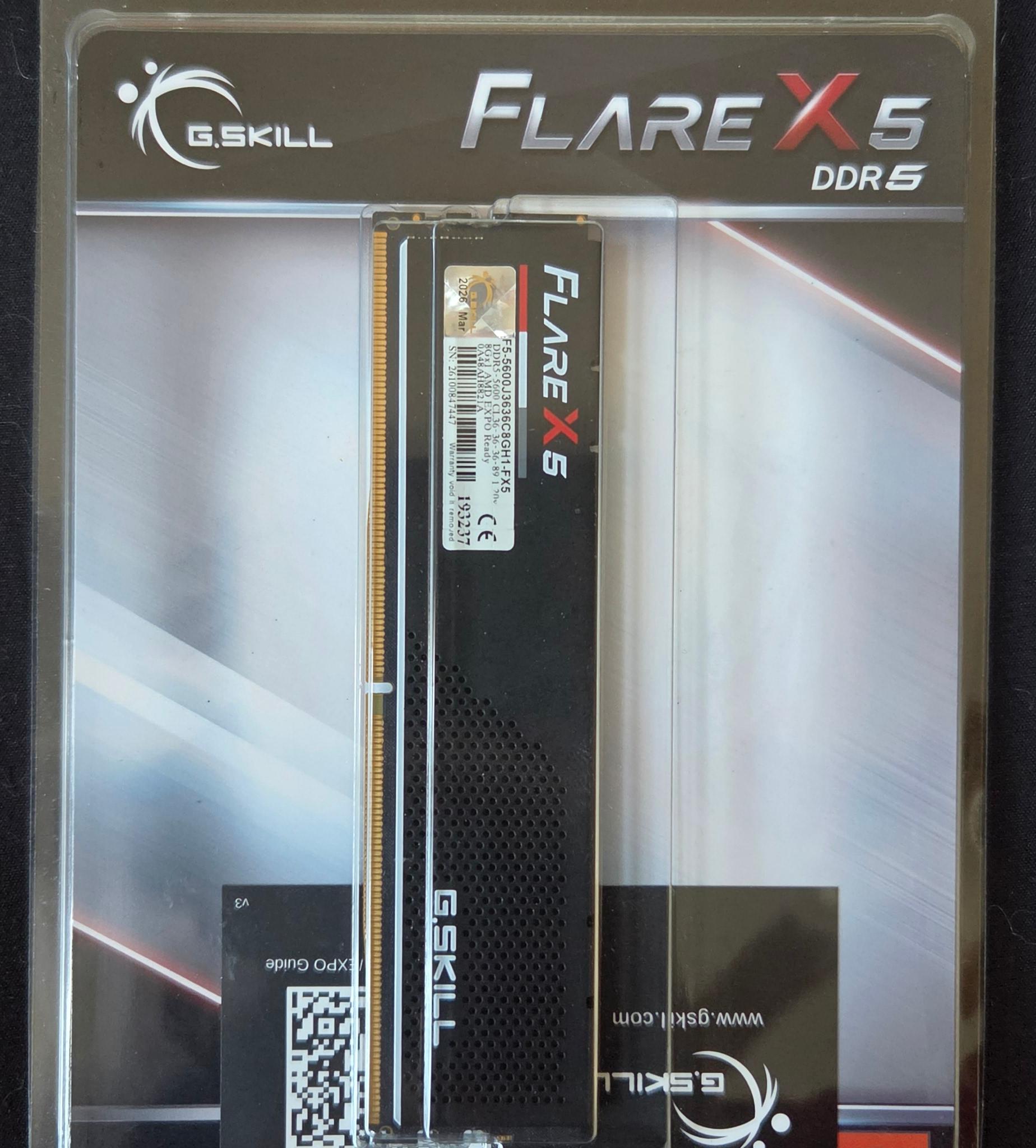 G.Skill Flare X5 Series AMD EXPO DDR5 RAM 8GB (1 x 8GB) 5600MT/s CL36-36-36-89
