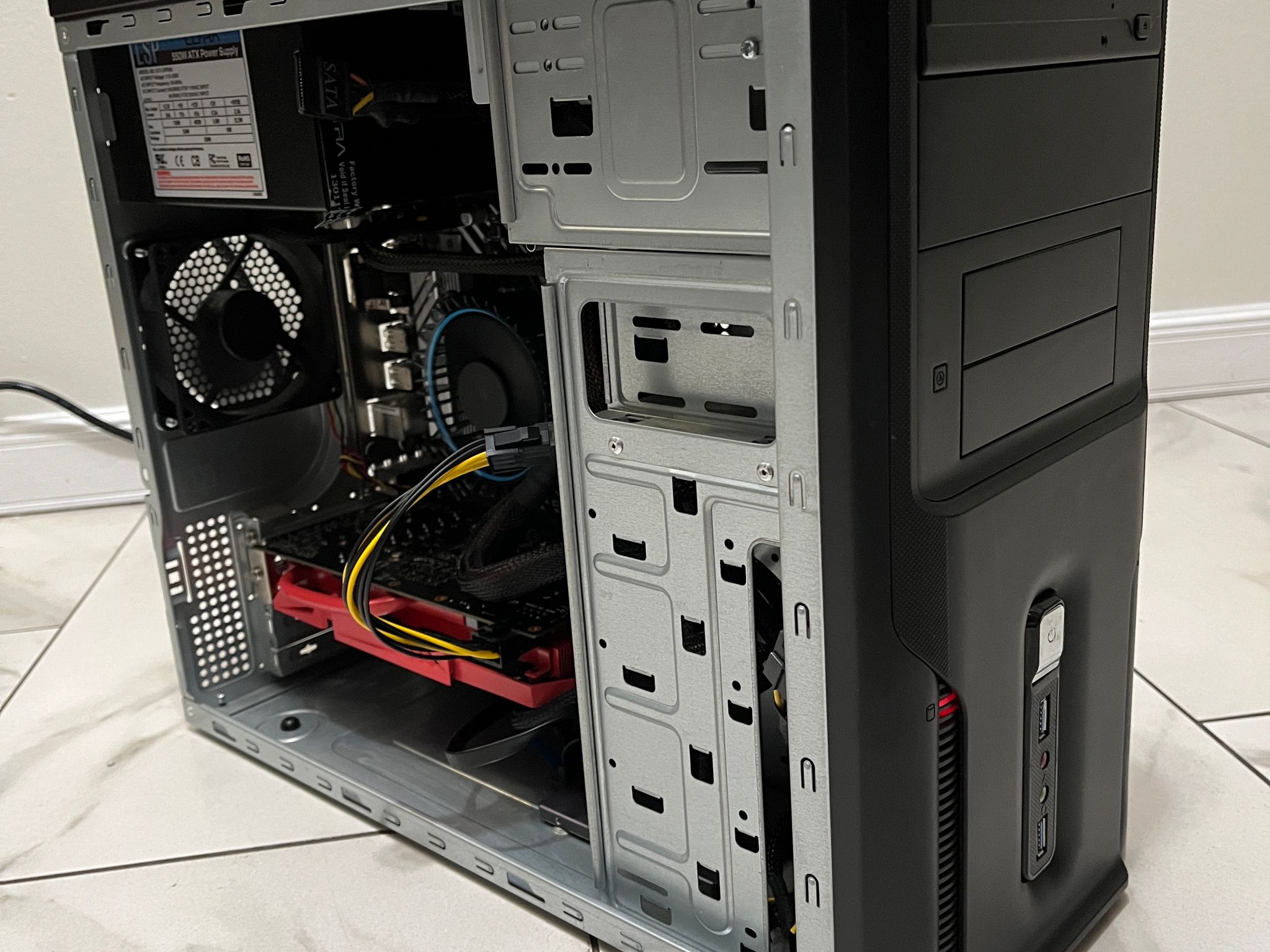 NVIDIA RTX 2060 SUPER, Intel i3-12100, 16GB RAM, 500GB SSD - Sleeper Office Gaming PC w/ Wi-Fi & BT