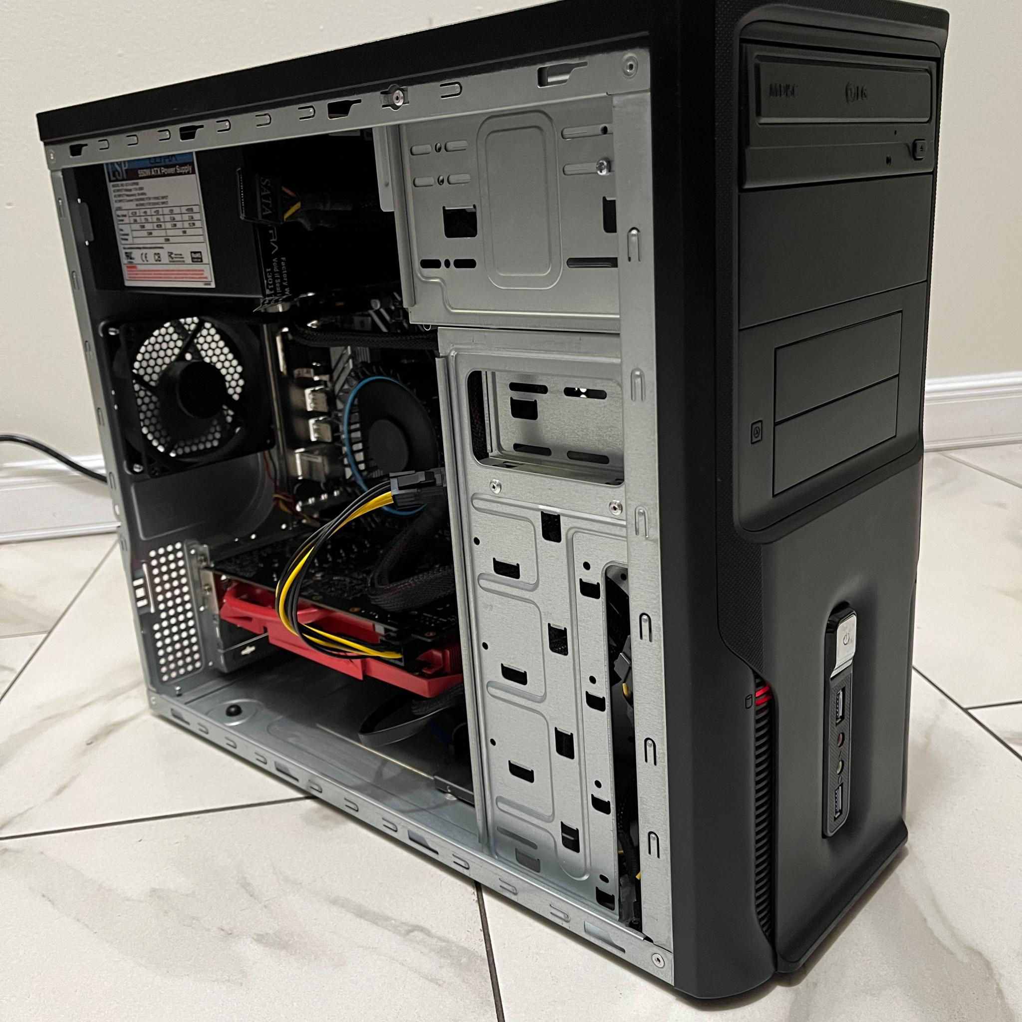 NVIDIA RTX 2060 SUPER, Intel i3-12100, 16GB RAM, 500GB SSD - Sleeper Office Gaming PC w/ Wi-Fi & BT