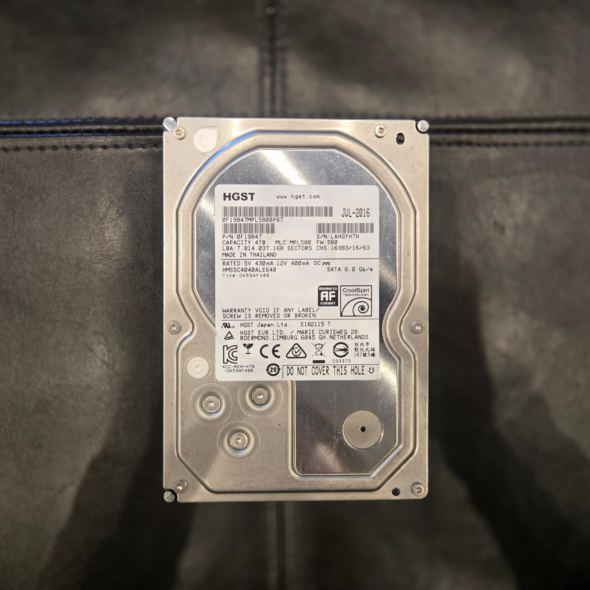 4TB 3.5" SATA HDD (HGST MegaScale 5700RPM) - Used