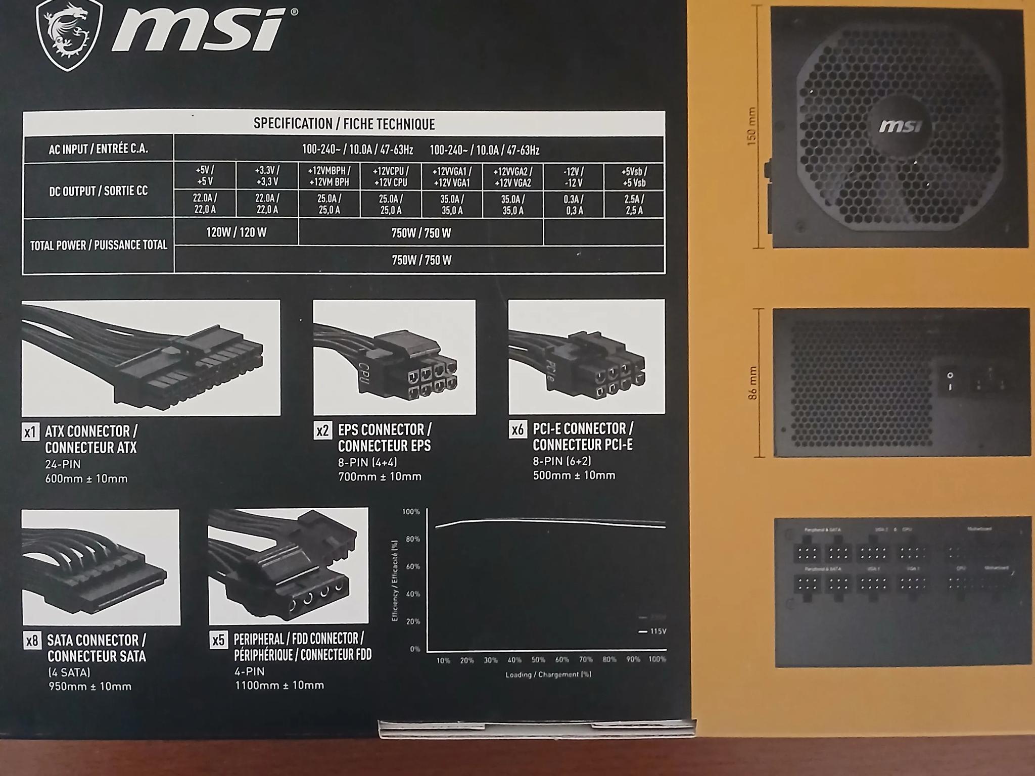 MSI A750GF 750W 80+ Gold