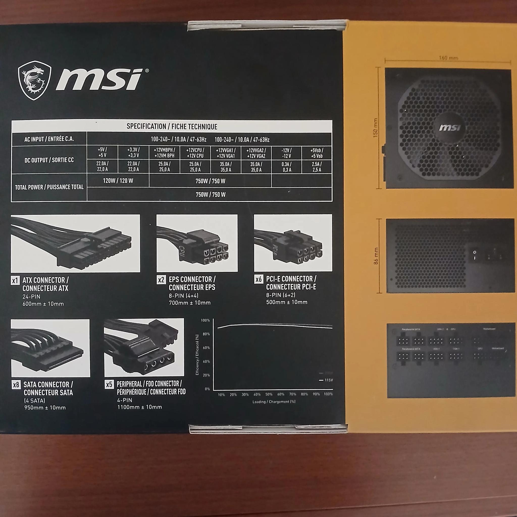 MSI A750GF 750W 80+ Gold