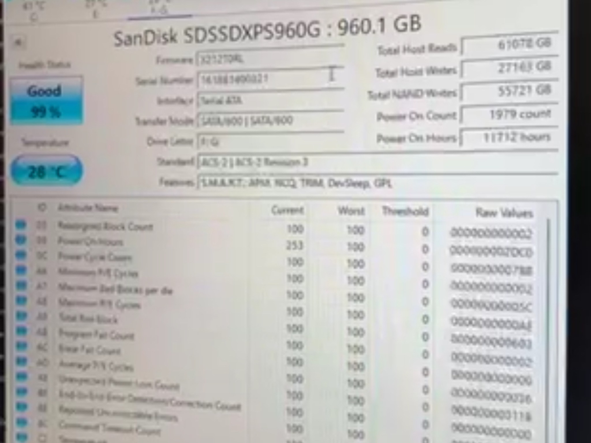 1tb SSD SanDisk SDSSDXPS-960G