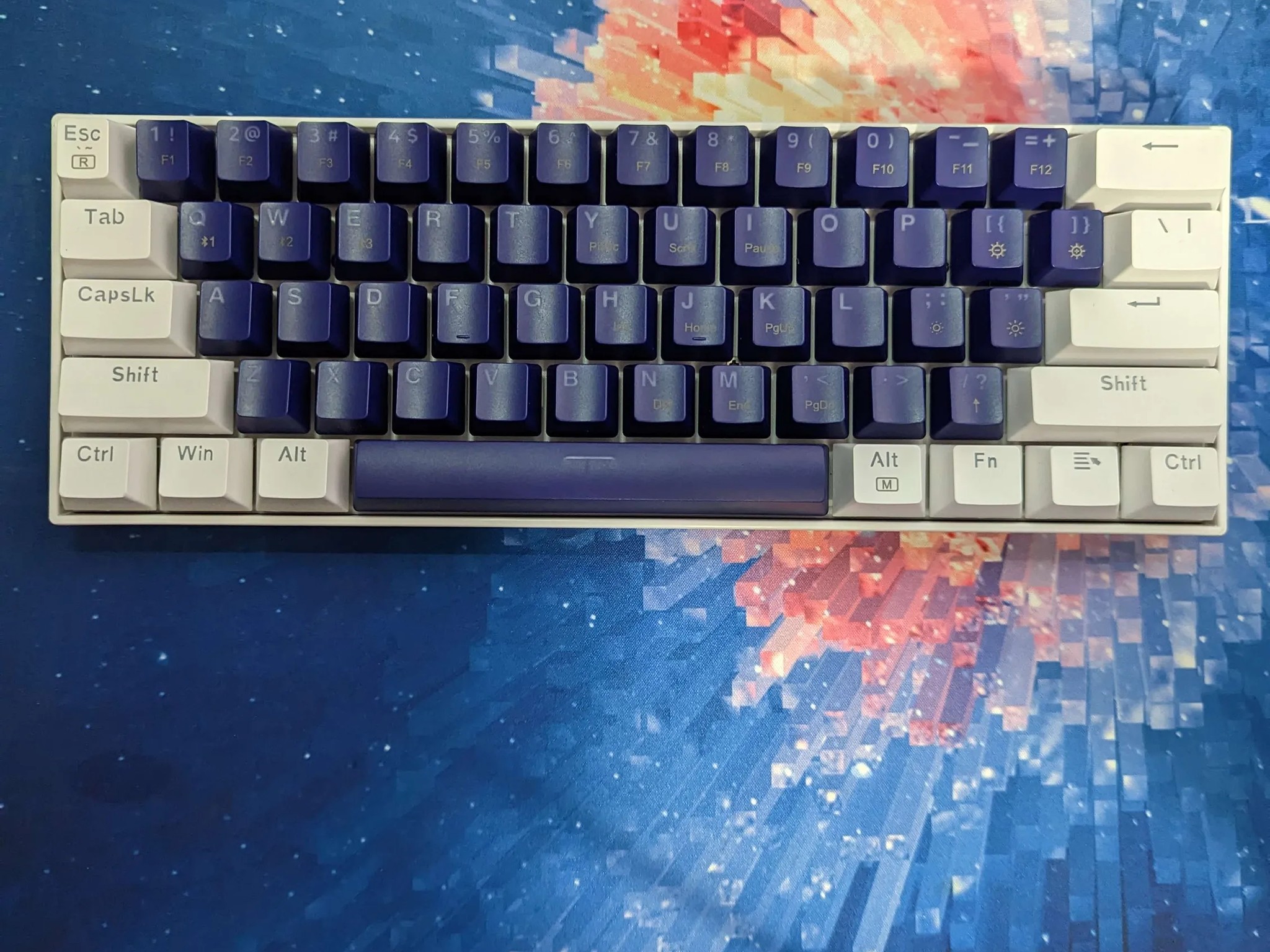 Redragon K630 - Purple/White Keycaps