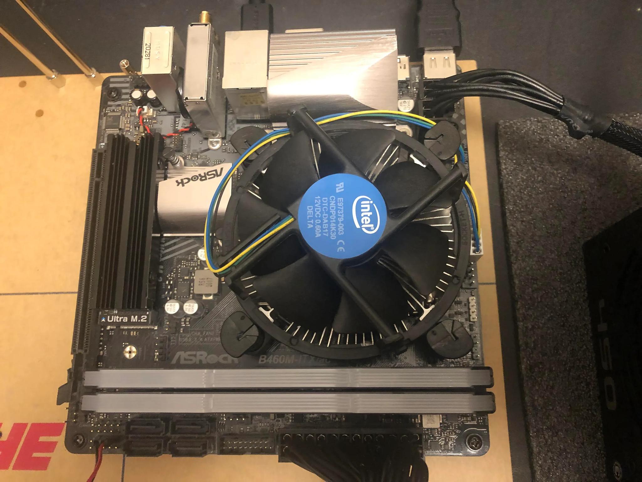 CPU+Motherboard+RAM+SSD combo: AsRock b460m itx, i3 10100, 16 Gb Ram RGB Corsair, Crucial 256G m.2 