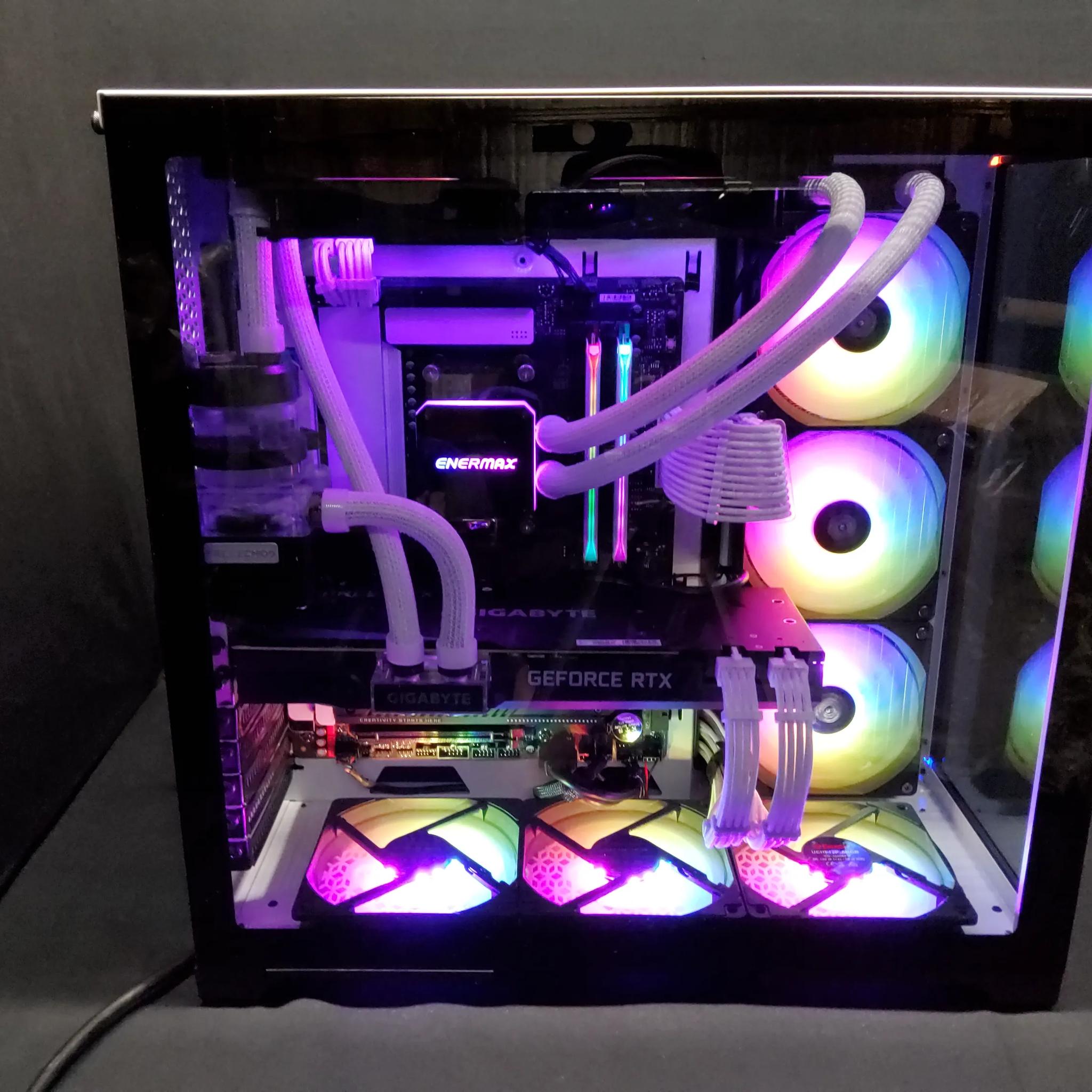 🌊WATERFORCE🌊3080 32GB RYZEN 7 5700X3D 3YR WARRANTY FULL LIQUID COOLING DUAL CHAMBER PHANTEC CASE