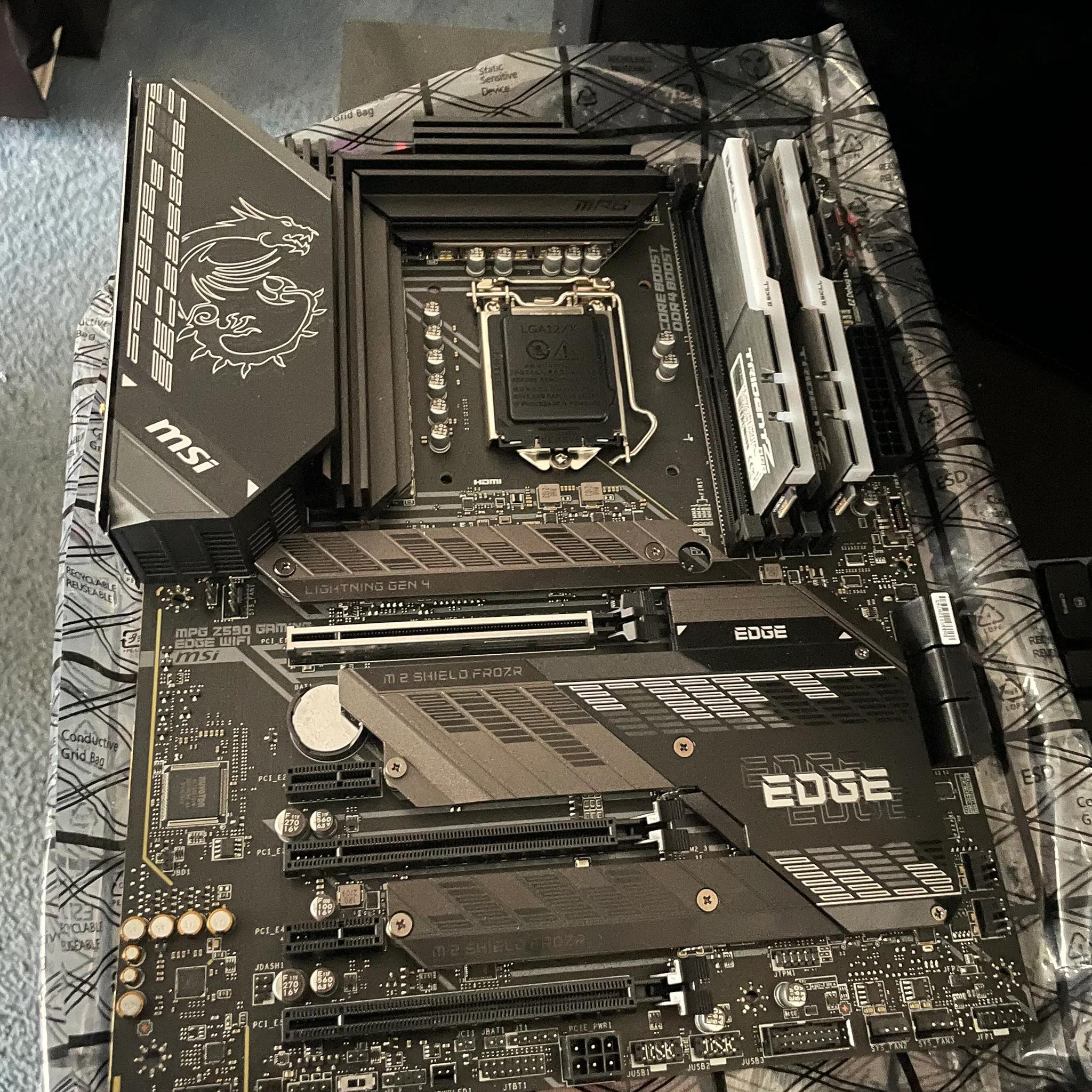 MSI gaming edge z590 wifi and Tridentz 3600mhz (2x8gb)16gb combo