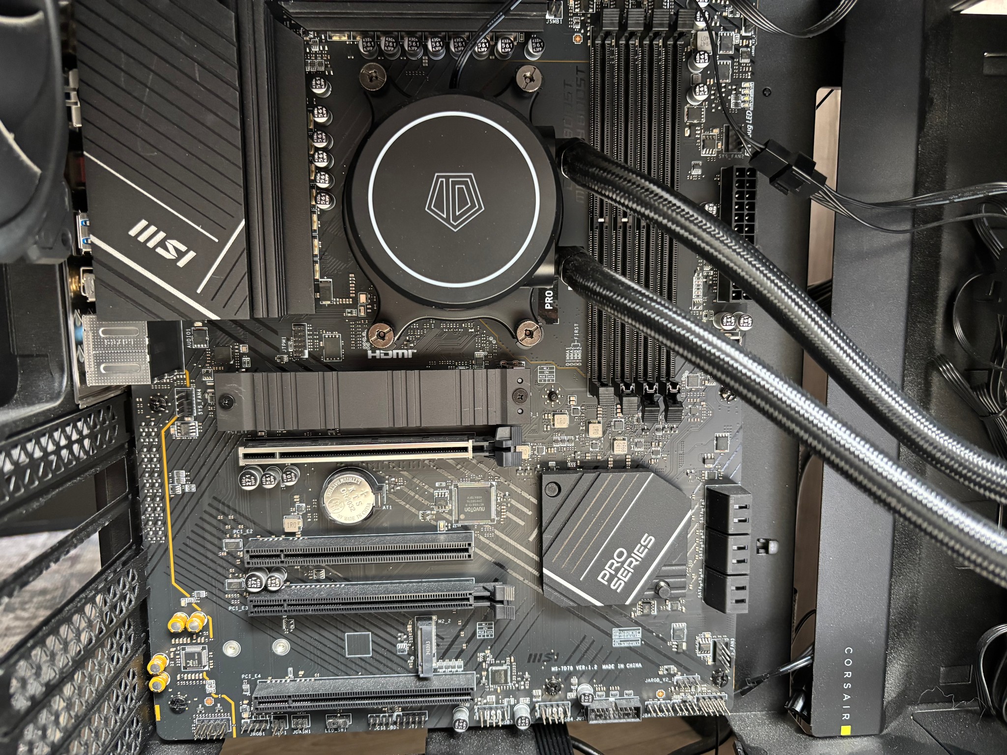 MSI Mother Board, Ryzen CPU, AIO Liquid Cooler