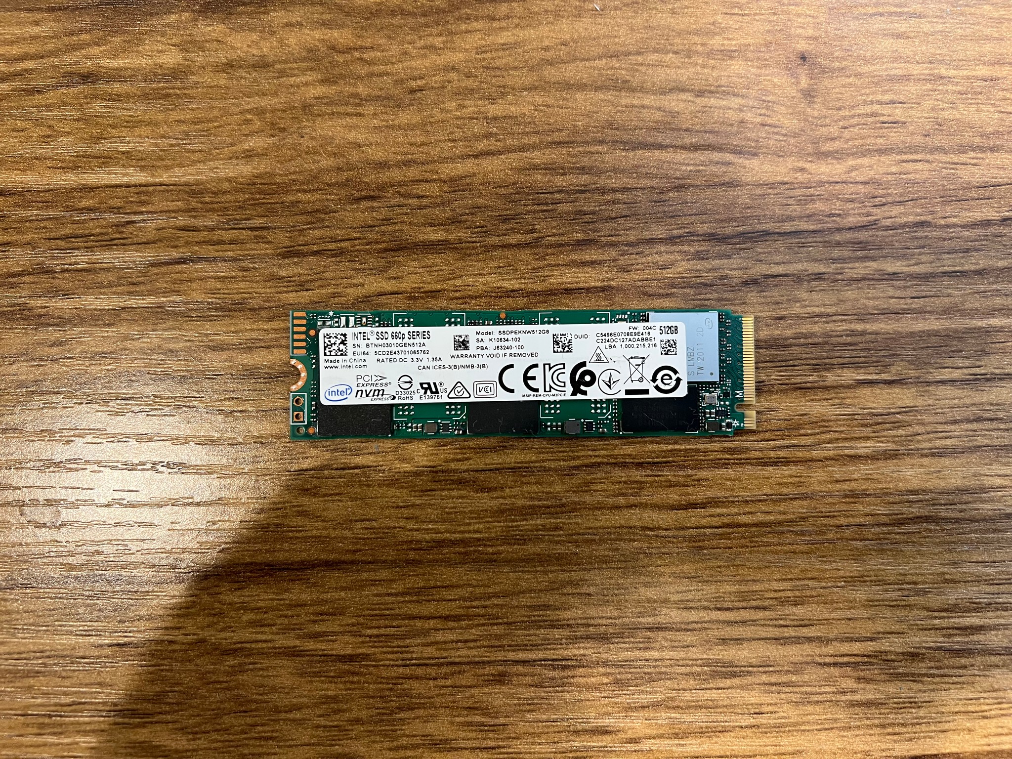 512GB Intel SSD 660p Series (SSDPEKNW512G8)
