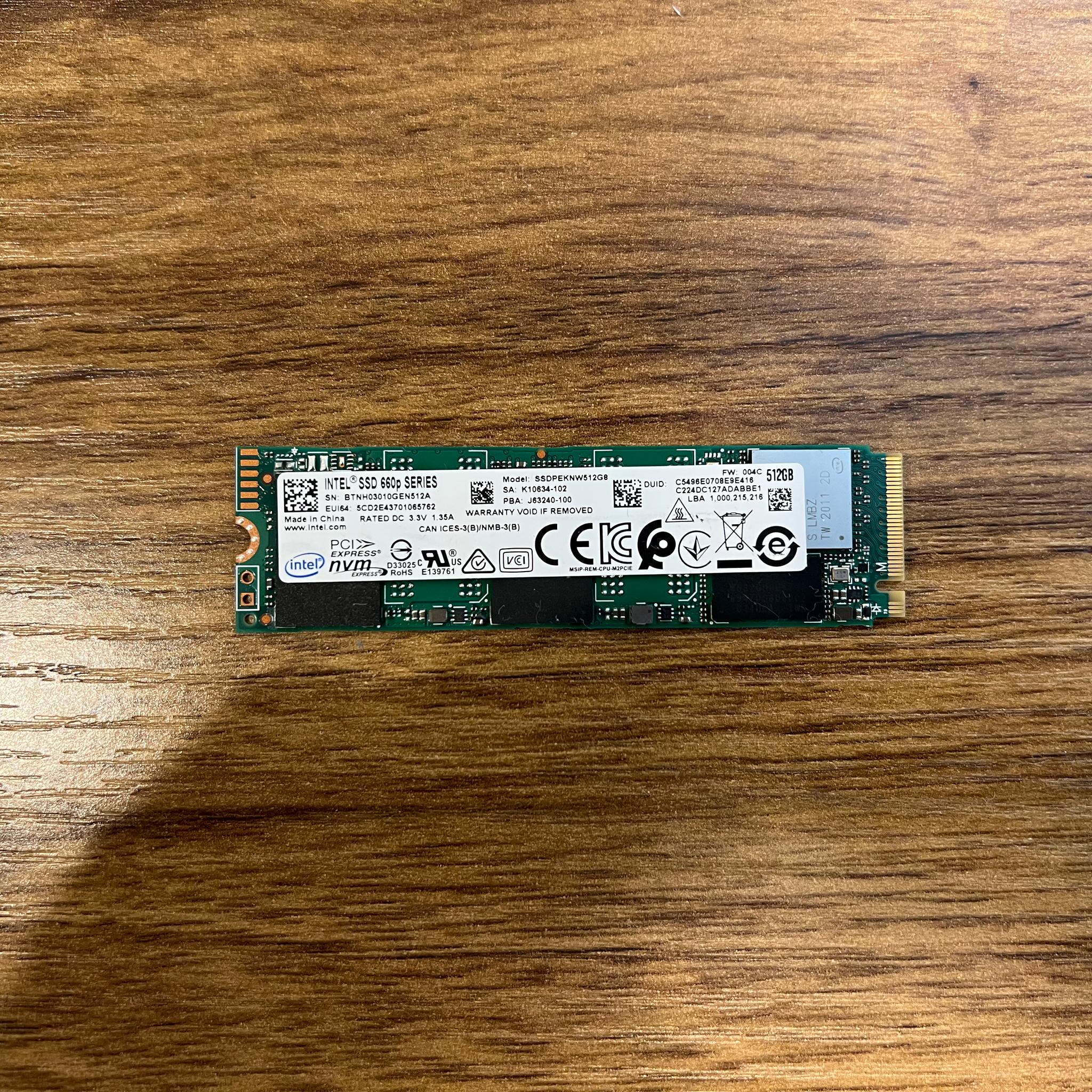512GB Intel SSD 660p Series (SSDPEKNW512G8)