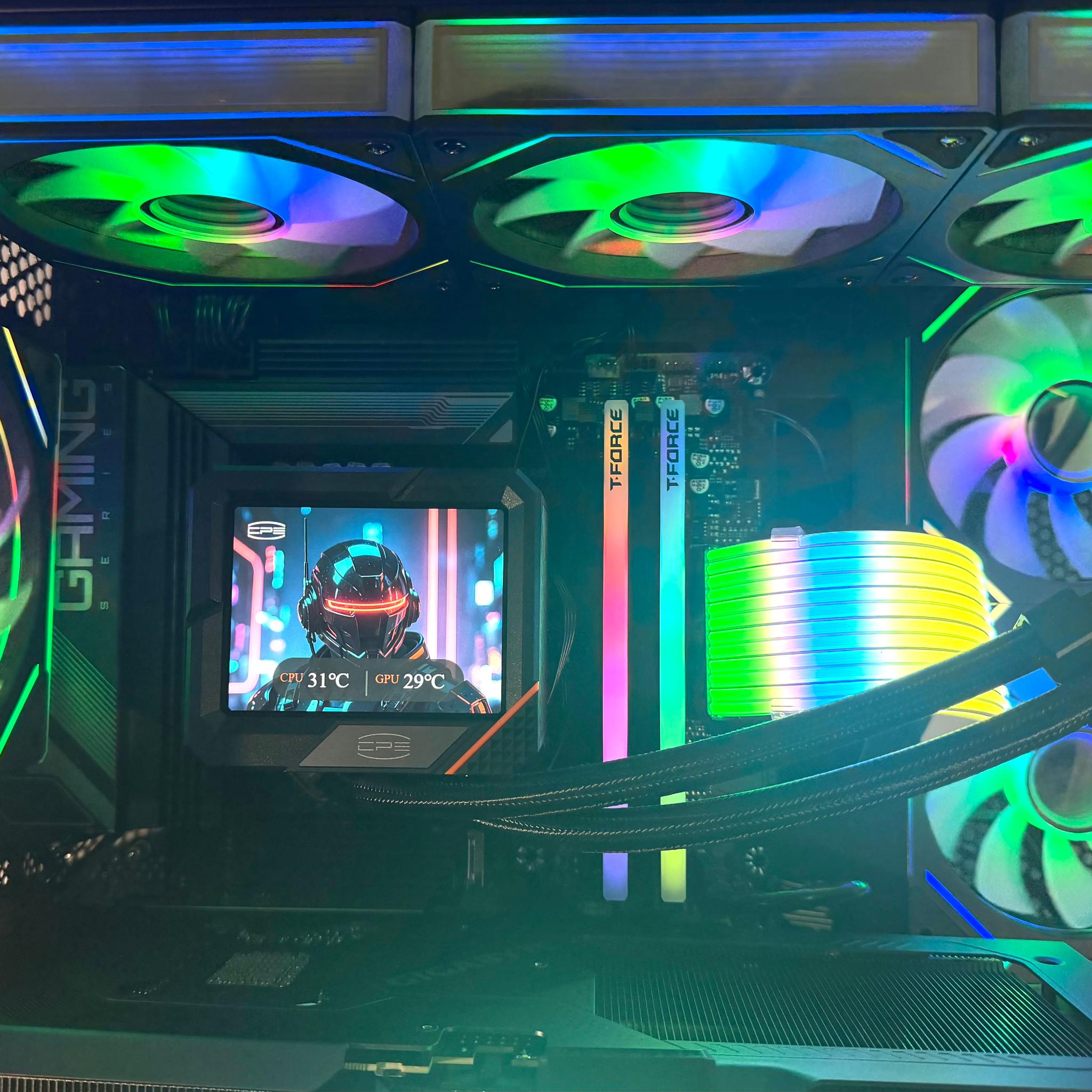 ⚡ Ryzen 7 7700X | RTX 5070 OC | DDR5 | 1TB NVMe | LCD AIO | Windows 11 Pro ⚡ “ROSEFIRE ELITE” PC