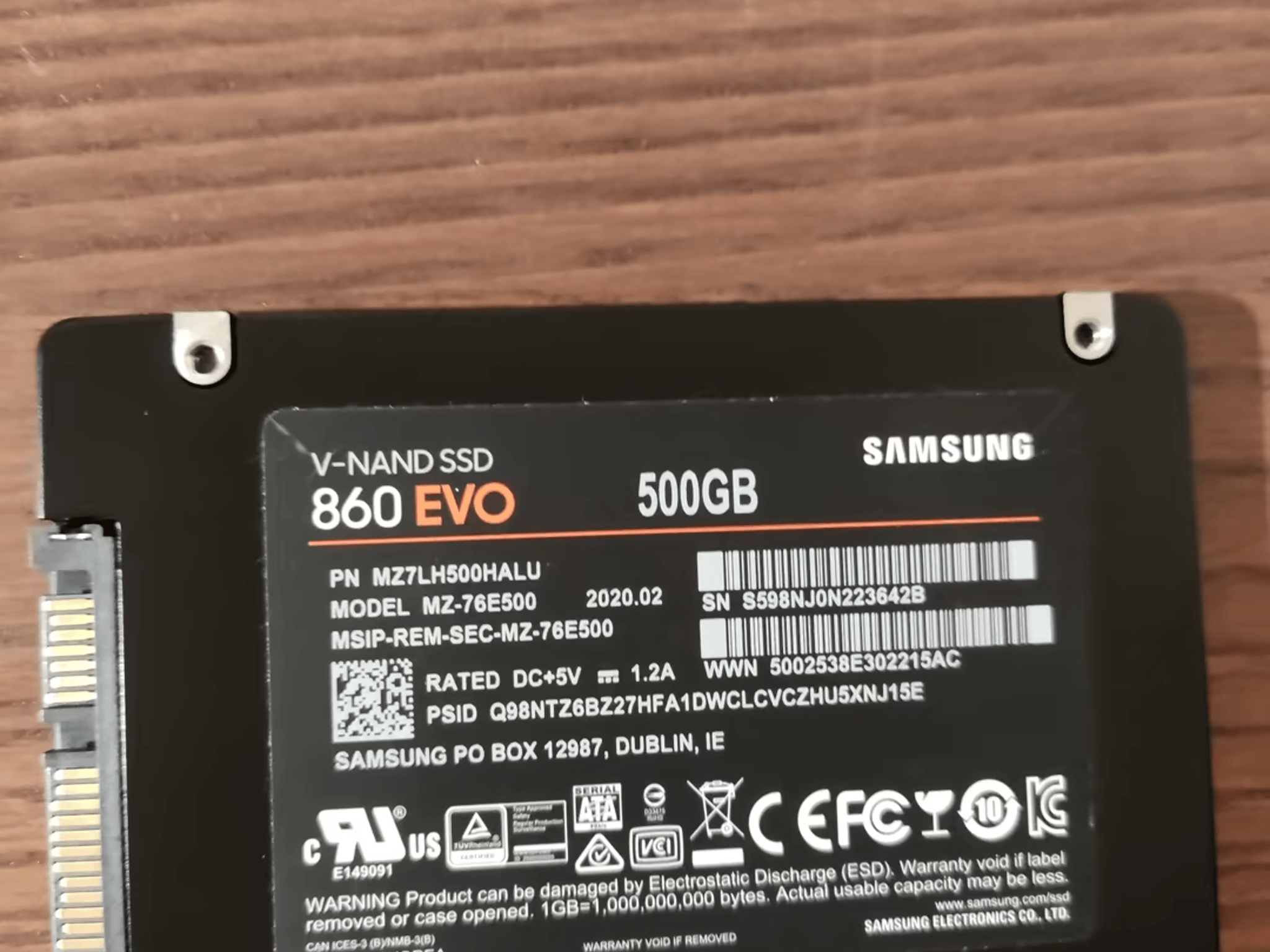 500GB Samsung 860 Evo 2.5" SATA SSD