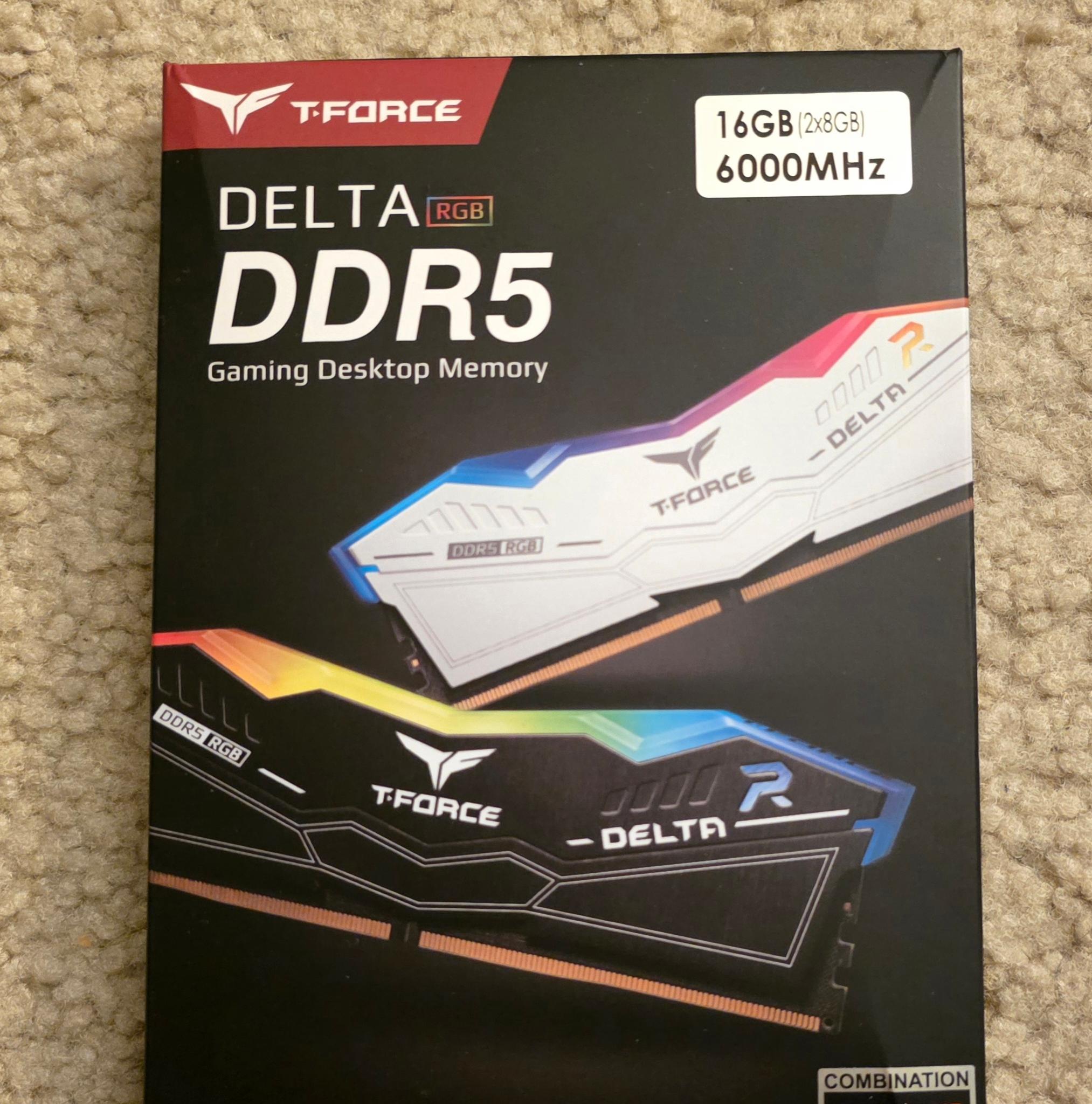 Team Group T-Force Delta RGB 16GB (2 x 8GB) DDR5 6000Mhz CL38-38-38-78 White Brand New Sealed