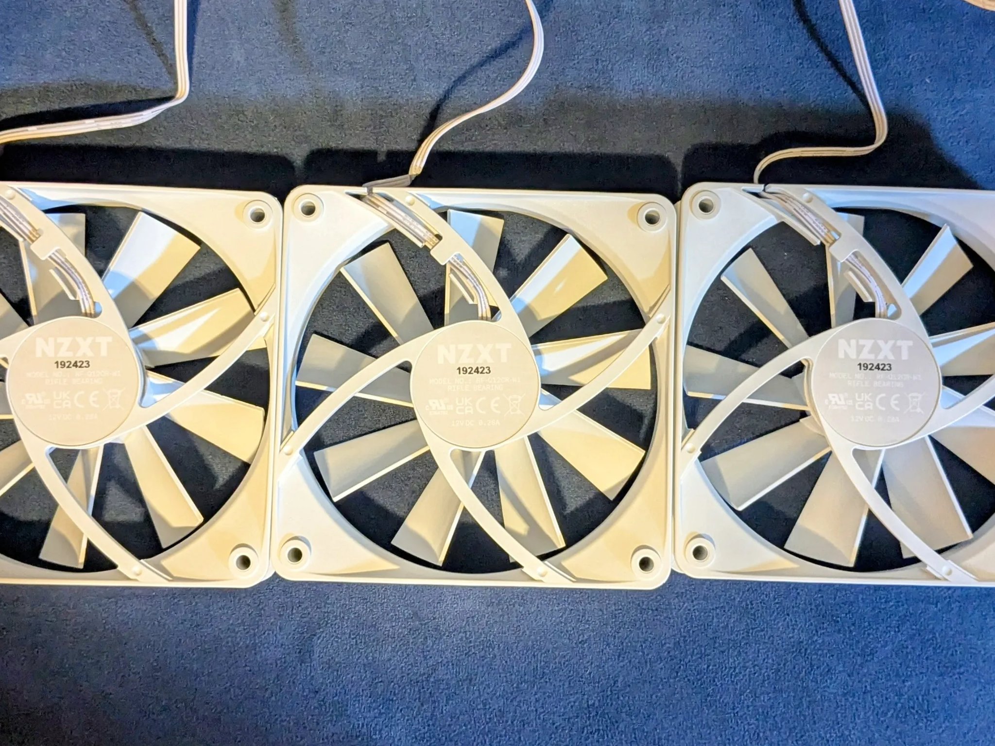 NZXT 3x White 120mm Case Fans – Non-RGB, Brand New