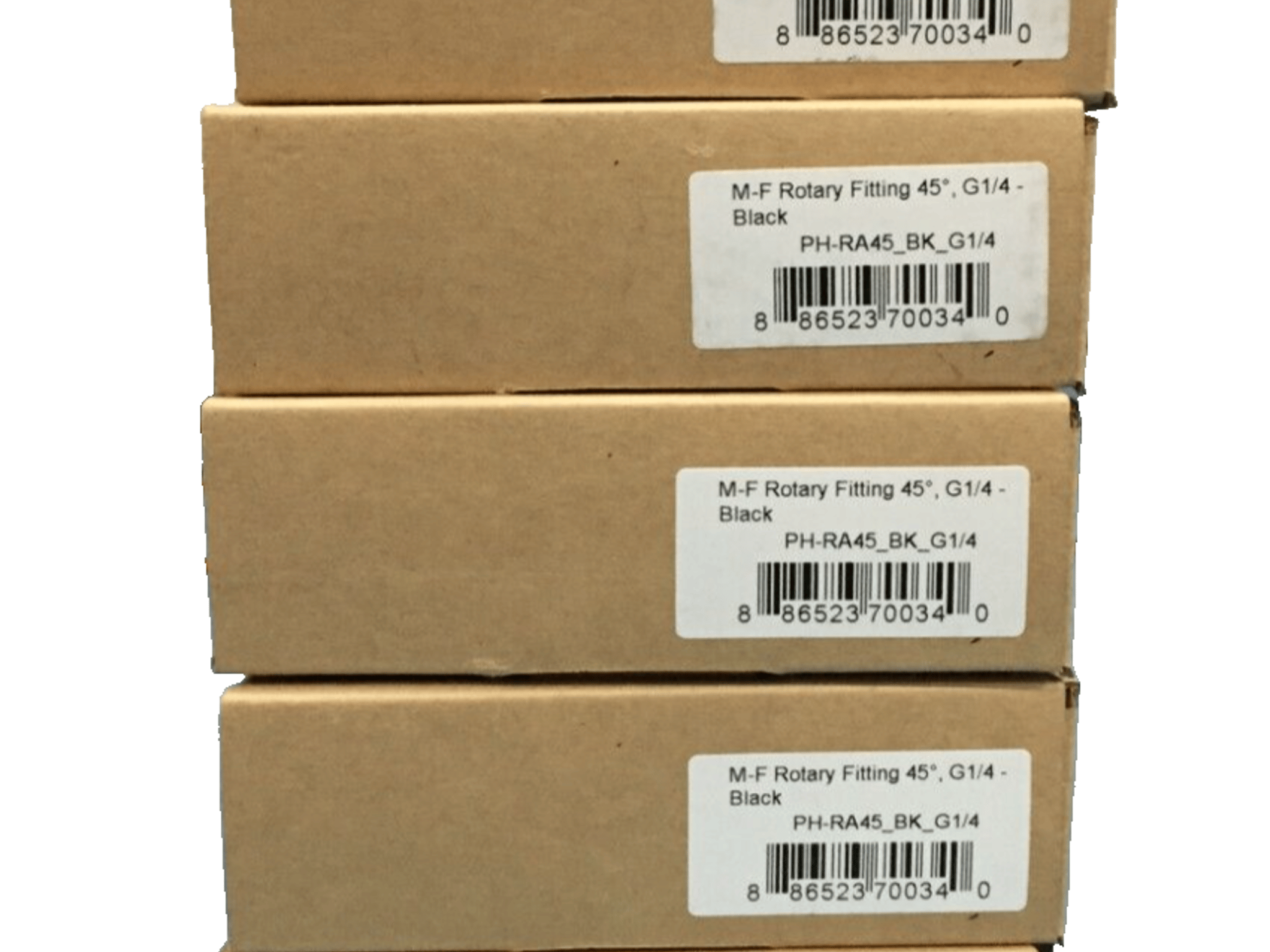 Phanteks 45 Degree Rotary Fitting G1/4 Male-Female Black 4-Pack PH-RA45